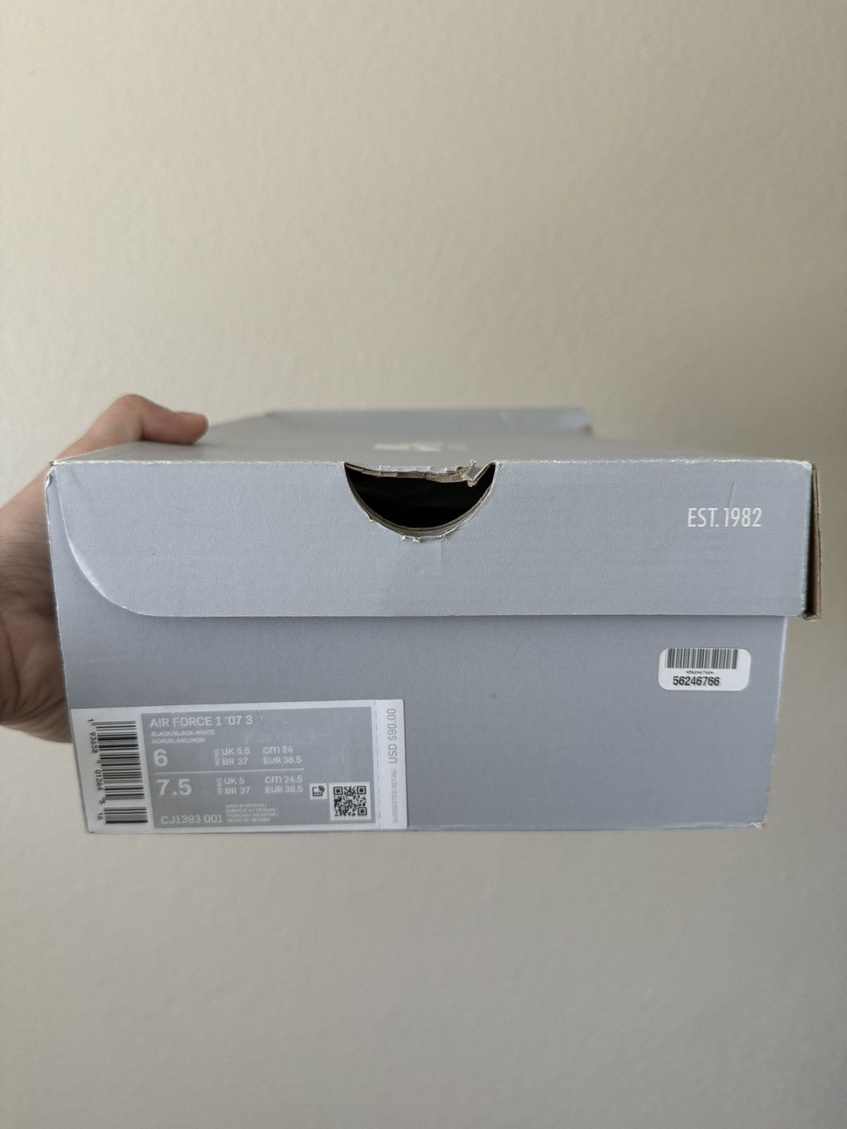 Nike Air Force 1 Bold Air Black White Size 6 Men Size US 6 / EU 39 - 10 Thumbnail