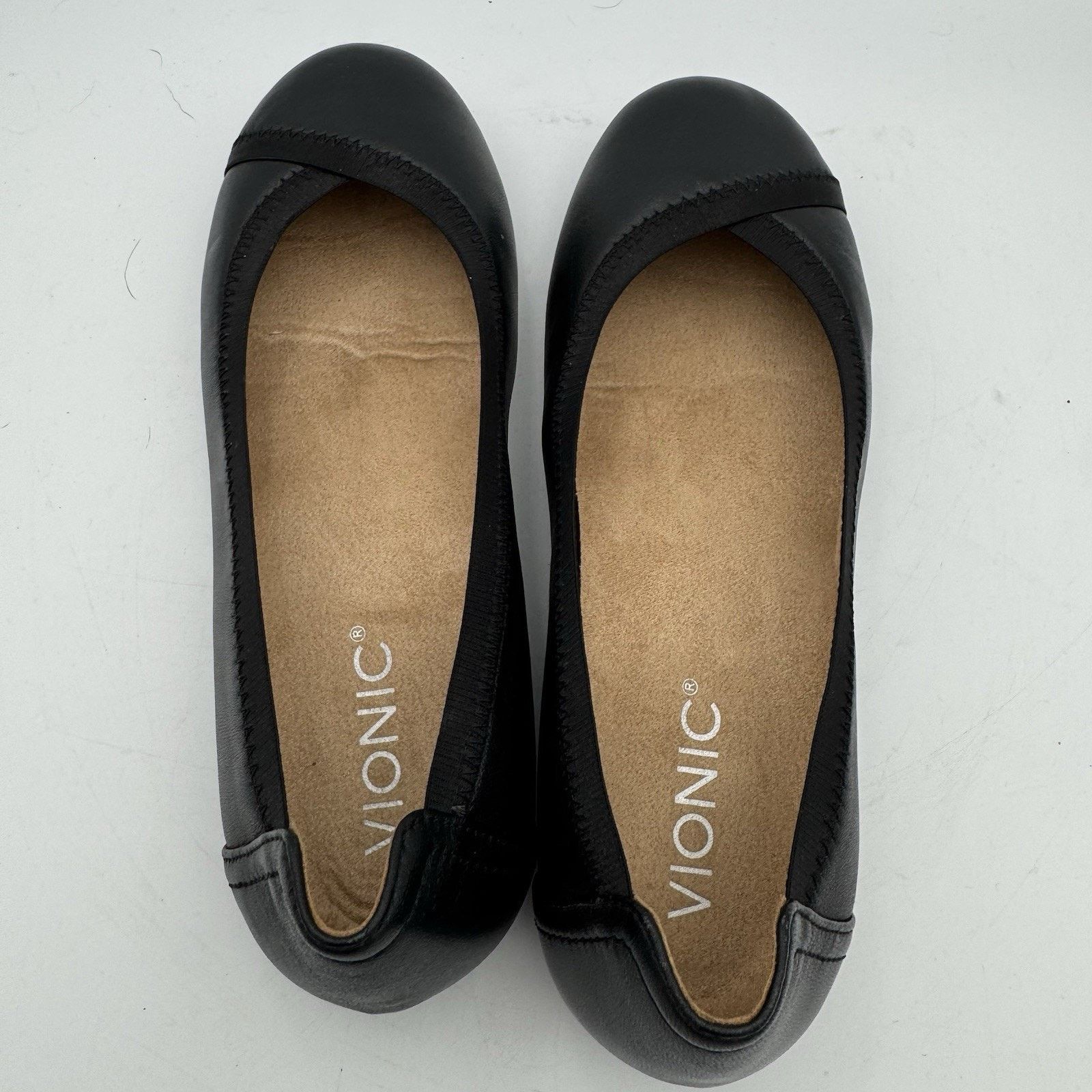 Vionic Vionic Women's Caroll Black Leather Ballet Flats Shoes Sz 6 Size US 6 / IT 36 - 6 Thumbnail