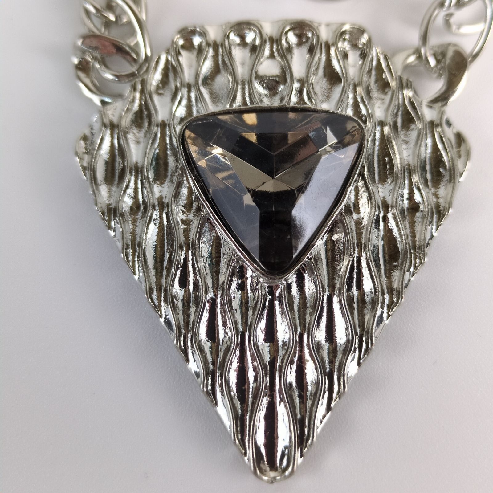 Other B'time Silvertone Smoky Crystal Statement 14" Chain Necklace Size ONE SIZE - 3 Thumbnail