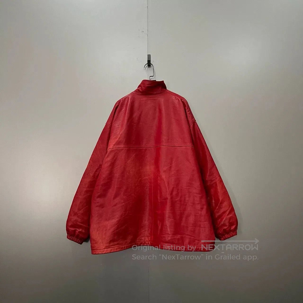 Other Balenciaga Red Embroidered Logo Leather Jacket. Size US L / EU 52-54 / 3 - 3 Thumbnail