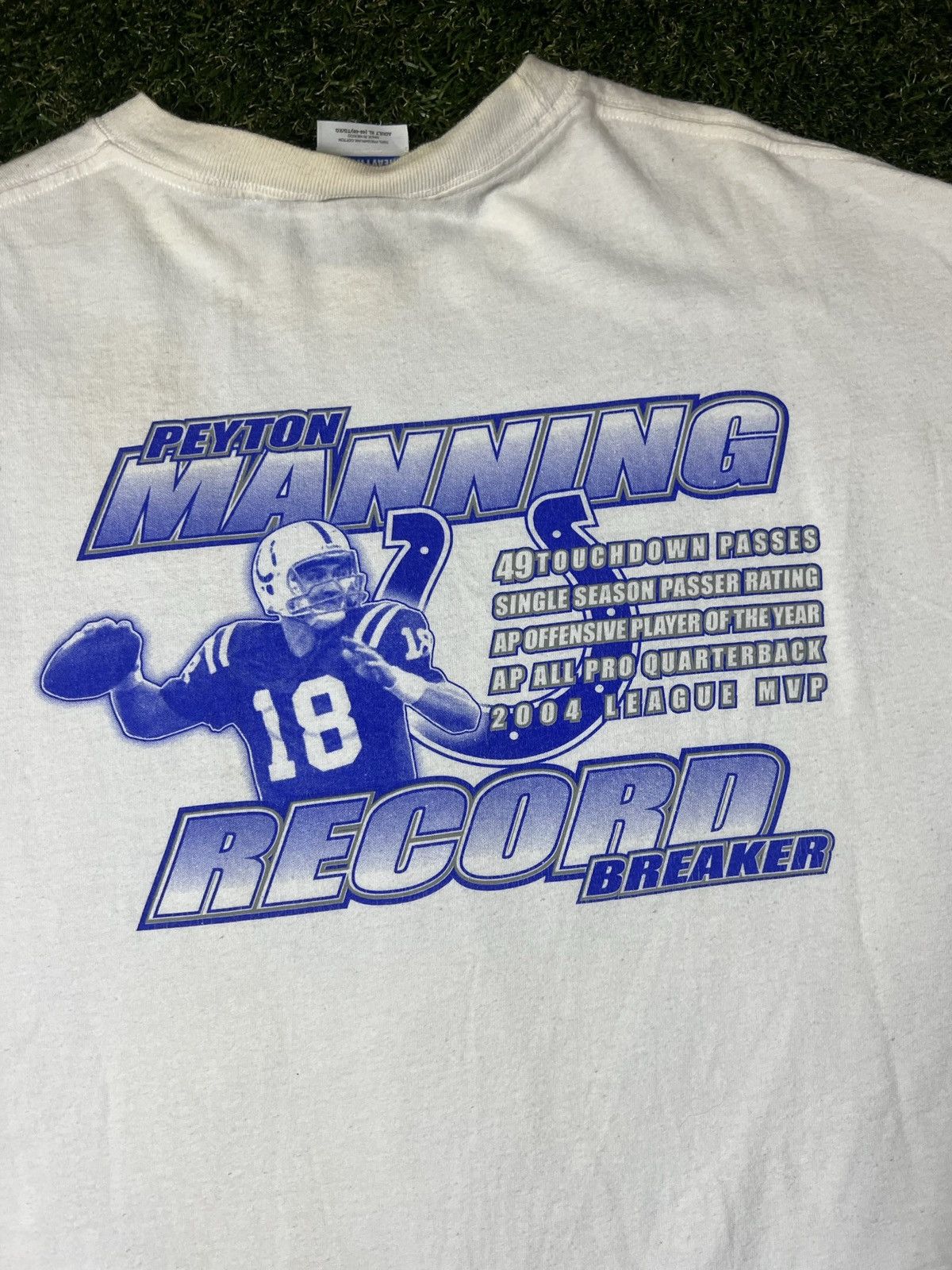 NFL Vintage Y2K RecordBreaking Peyton Manning Colts Football Tee Size US XL / EU 56 / 4 - 3 Thumbnail
