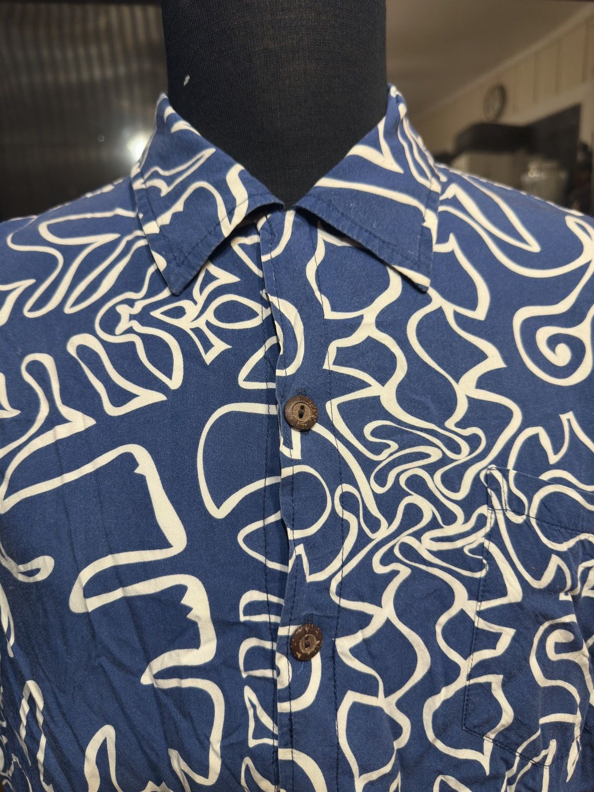 Other PreOwned Manuhealii Hawaiian Shirt Full Button Men's L Blue Size US L / EU 52-54 / 3 - 3 Thumbnail