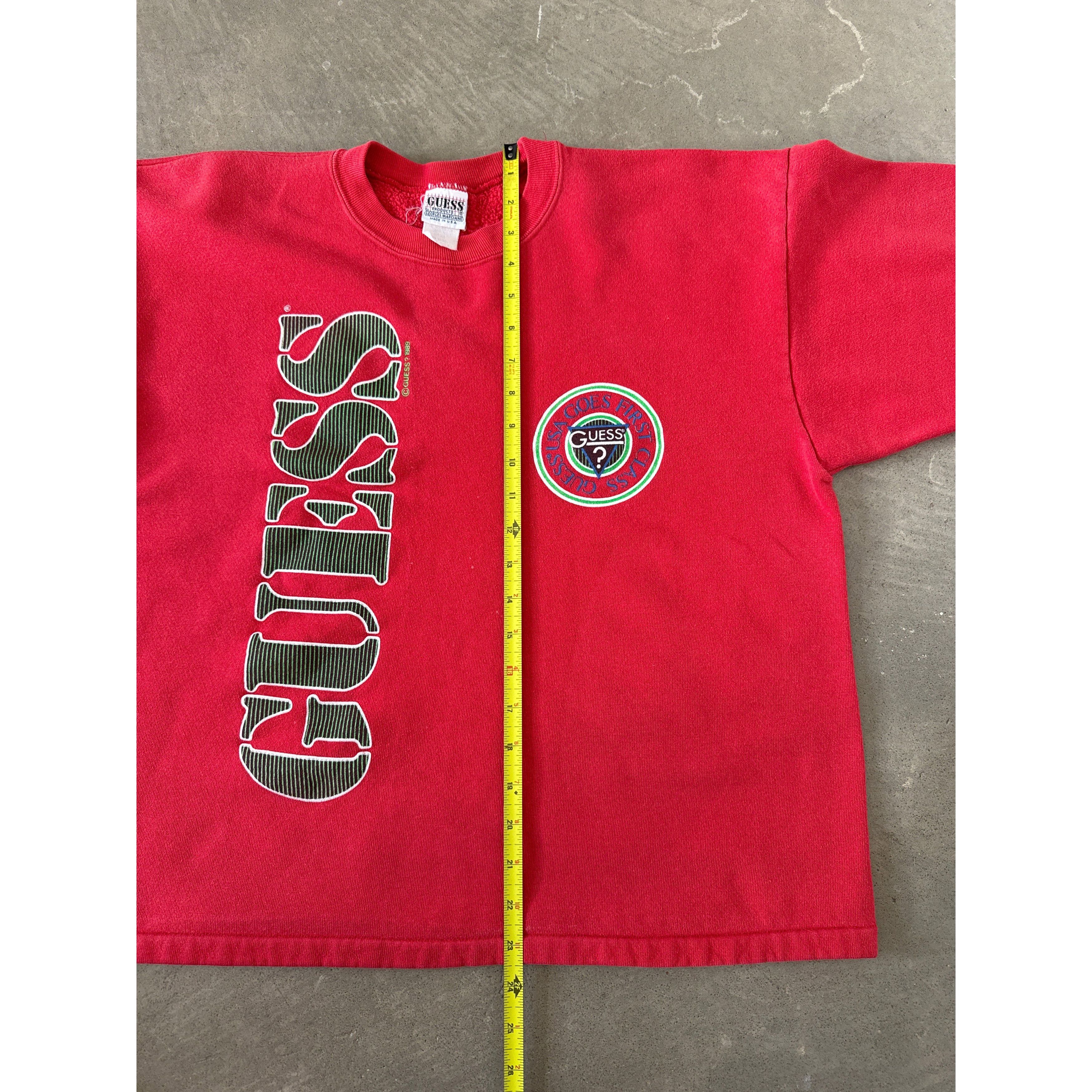 Guess Vintage 1989 Guess USA Goes First Class Cropped Sweatshirt Size US S / EU 44-46 / 1 - 7 Thumbnail