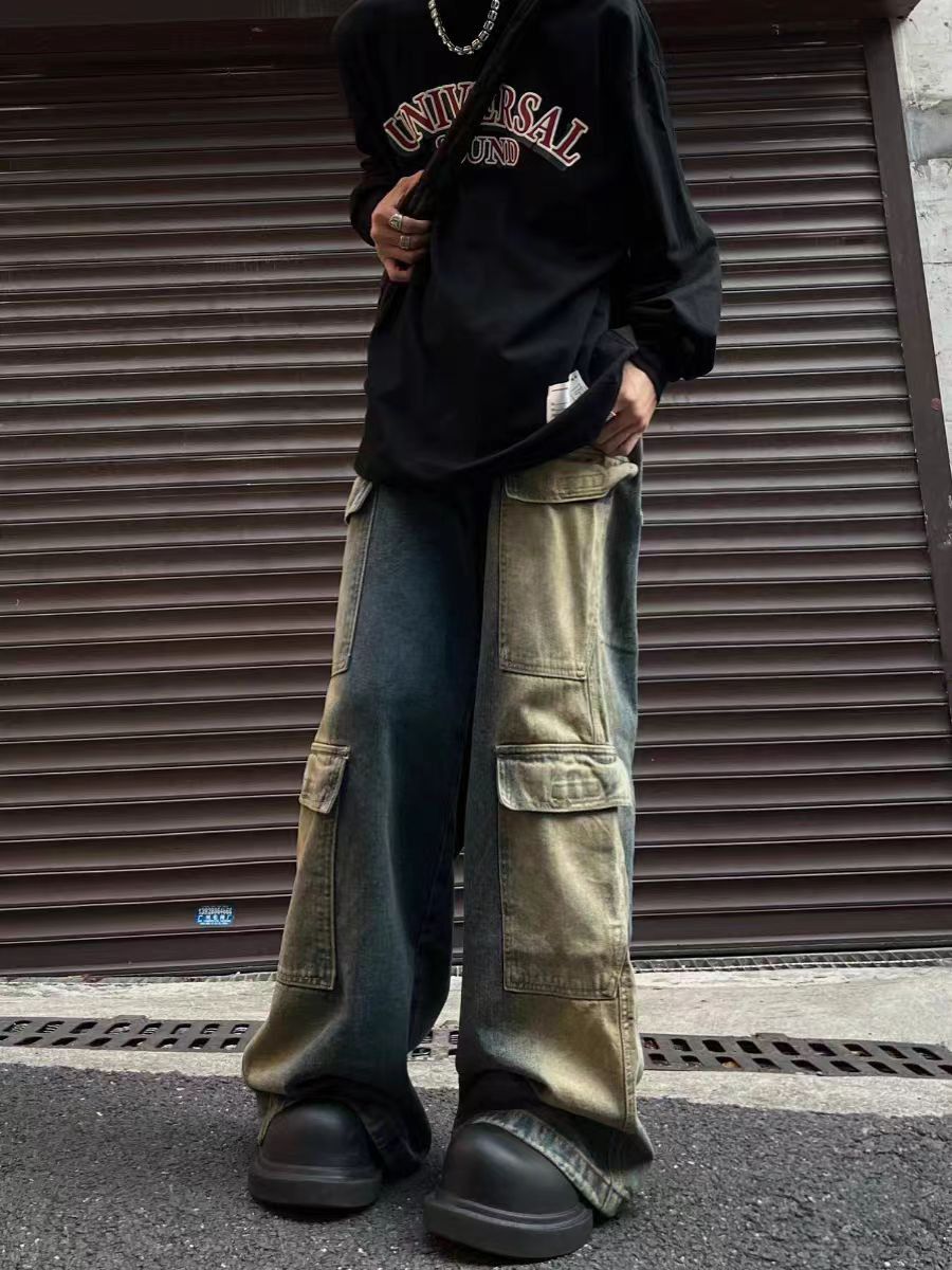 Japanese Brand × Jean Vintage micro flare baggy work jeans Size US 34 / EU 50 - 2 Thumbnail
