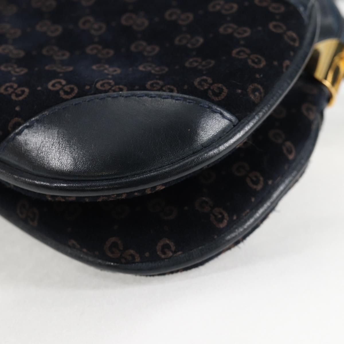 Gucci GUCCI Micro GG Canvas Shoulder Bag Suede Navy Gold 001 261 Size ONE SIZE - 11 Thumbnail