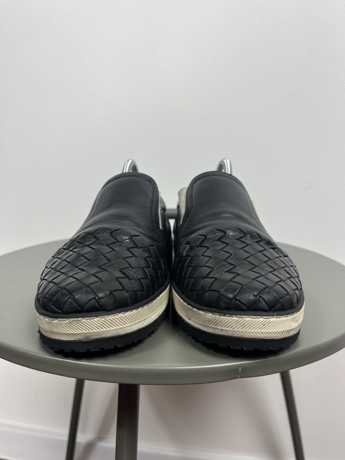Bottega Veneta Bottega Veneta Black Woven Leather Slip-On Loafers Size 38.5 Size US 7.5 / IT 37.5 - 13 Thumbnail