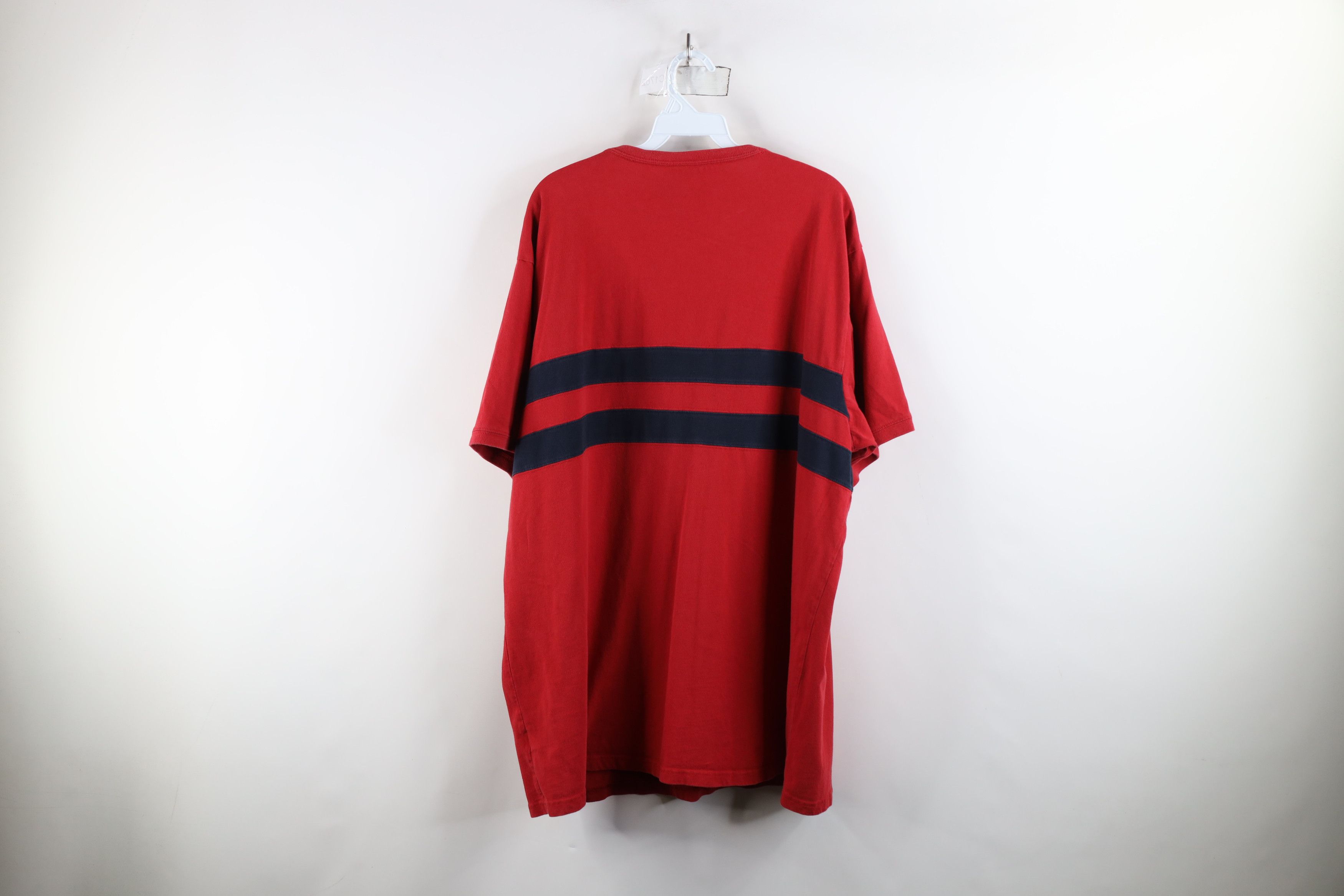Ralph Lauren × Vintage Vintage 90s Ralph Lauren Block Chain Stitch T-Shirt Red Size US XL / EU 56 / 4 - 9 Thumbnail
