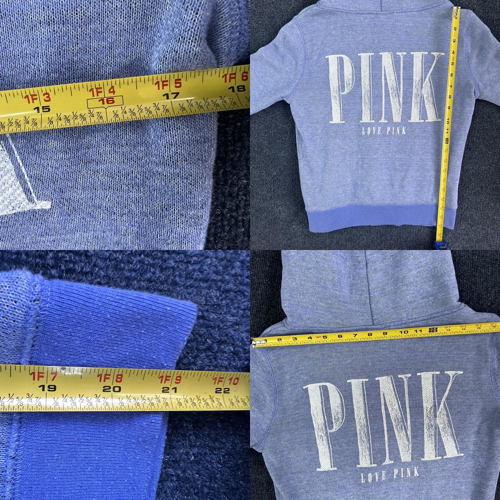 Pinko PINK Victoria's Secret Hoodie Juniors Small Blue Love Pink Full Zip Dog Logo Size S / US 4 / IT 40 - 8 Thumbnail