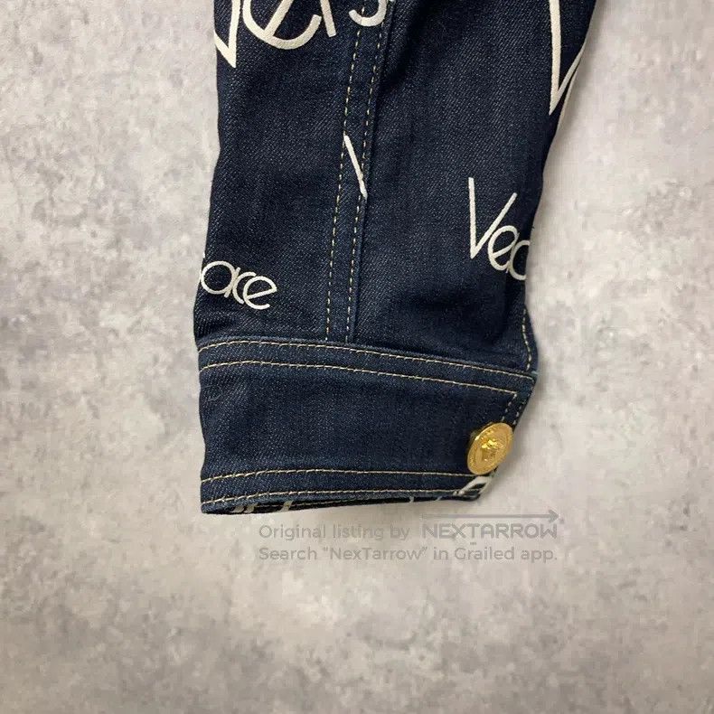 Versace Versace Dark blue cotton monogram segment denim top Size XS / US 0-2 / IT 36-38 - 4 Thumbnail