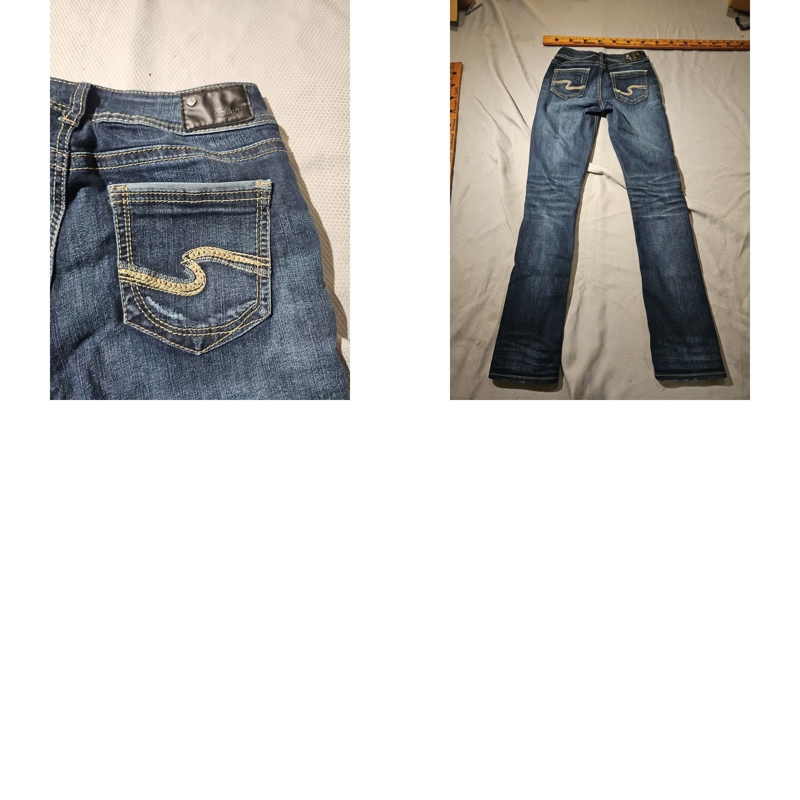 Silver Jeans Co. Silver Jeans Womens Bootcut Jeans 26x32 Suki Blue Denim Stretch Whisker 5-Pocket Regular Rise Adult Womens Jeans Size 26" / US 2 / IT 38 - 10 Thumbnail