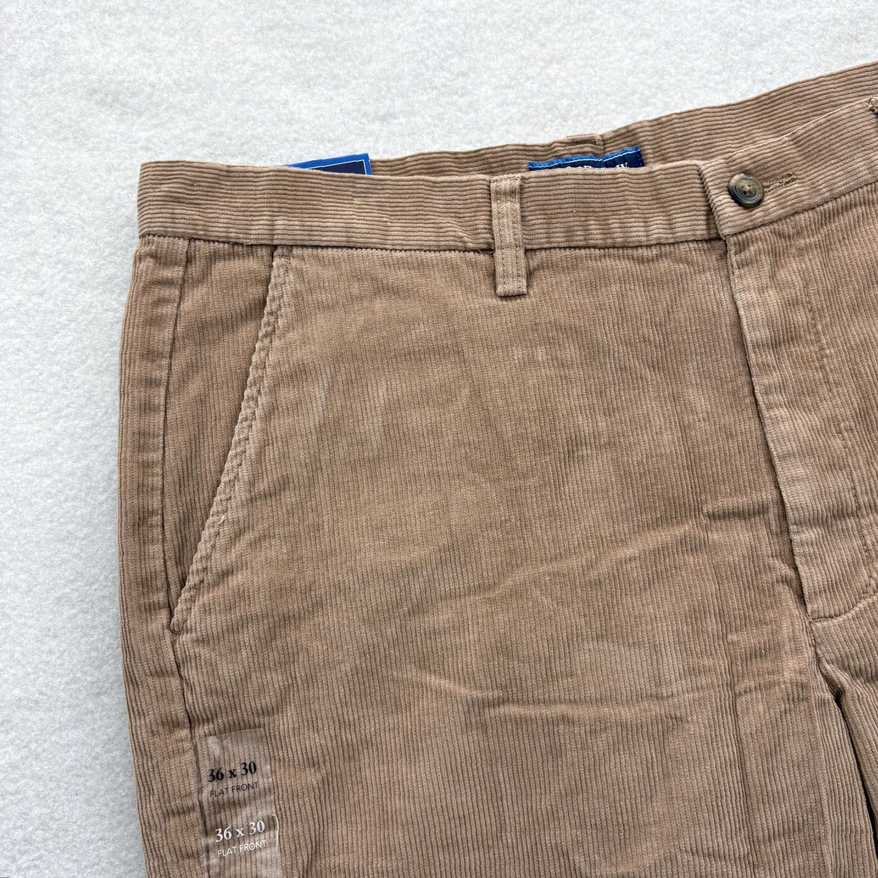 Croft & Barrow Croft & Barrow Corduroy Pants Mens 36x30 Brown Flat Front Classic Fit Casual NWT Size US 36 / EU 52 - 4 Thumbnail