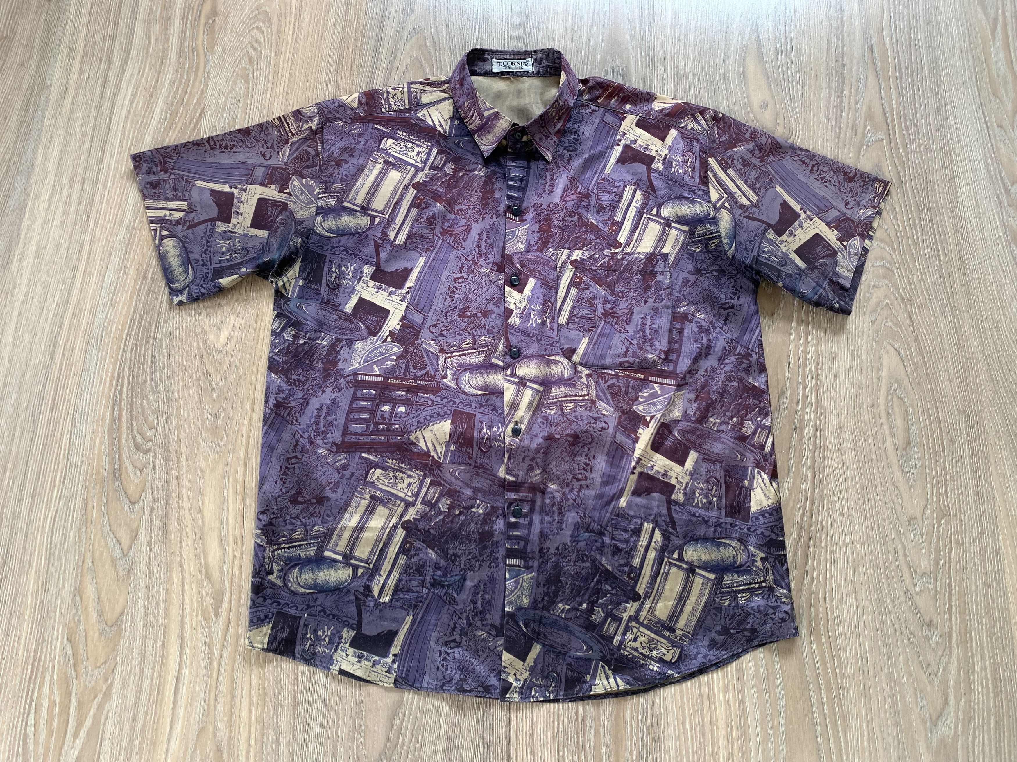 Other T. Corner Thai Silk Vintage Abstract Printed Shirt Size US L / EU 52-54 / 3 - 2 Thumbnail