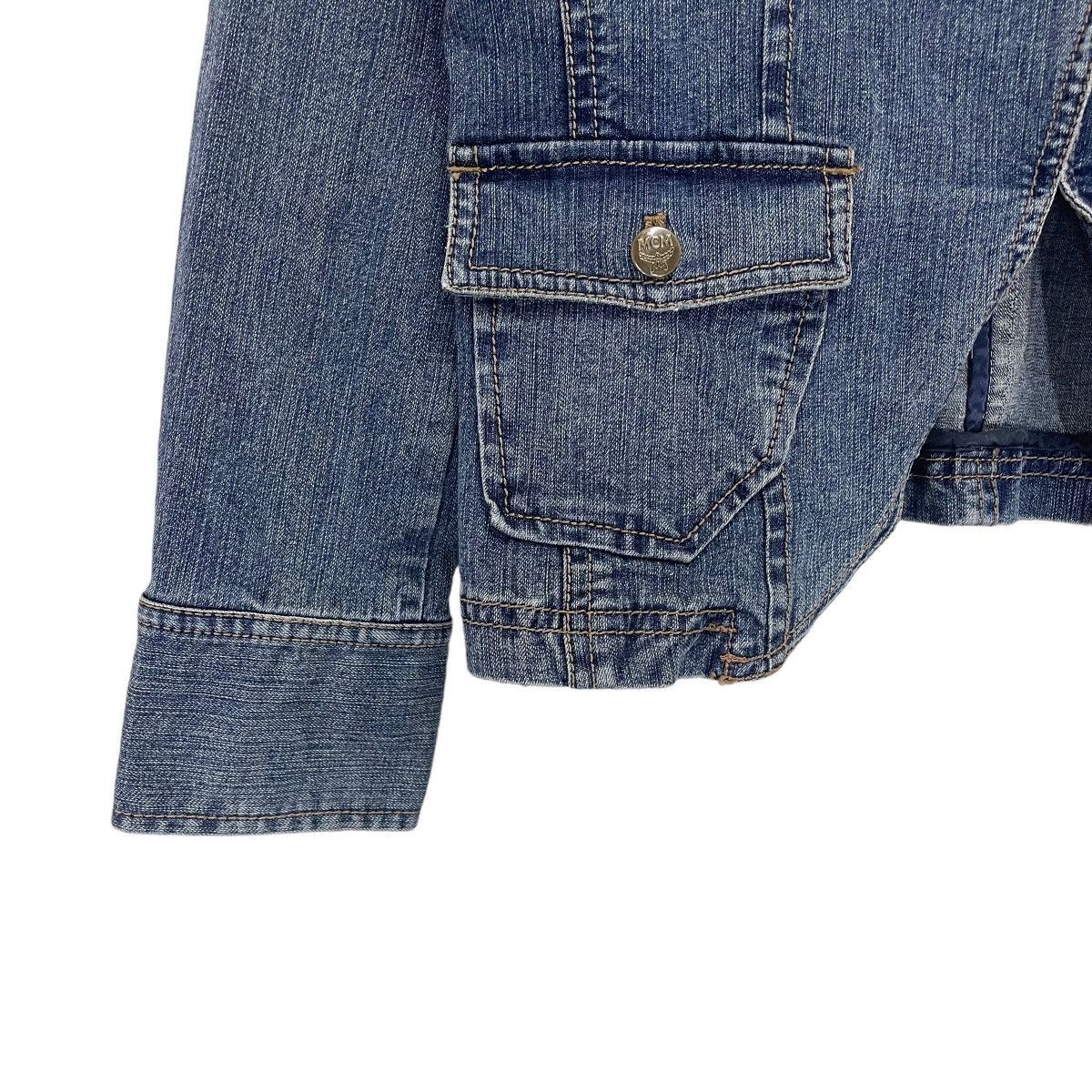 Designer × MCM Vintage 90s Moderne Creation Munchen Denim Blazer Size S / US 4 / IT 40 - 8 Thumbnail