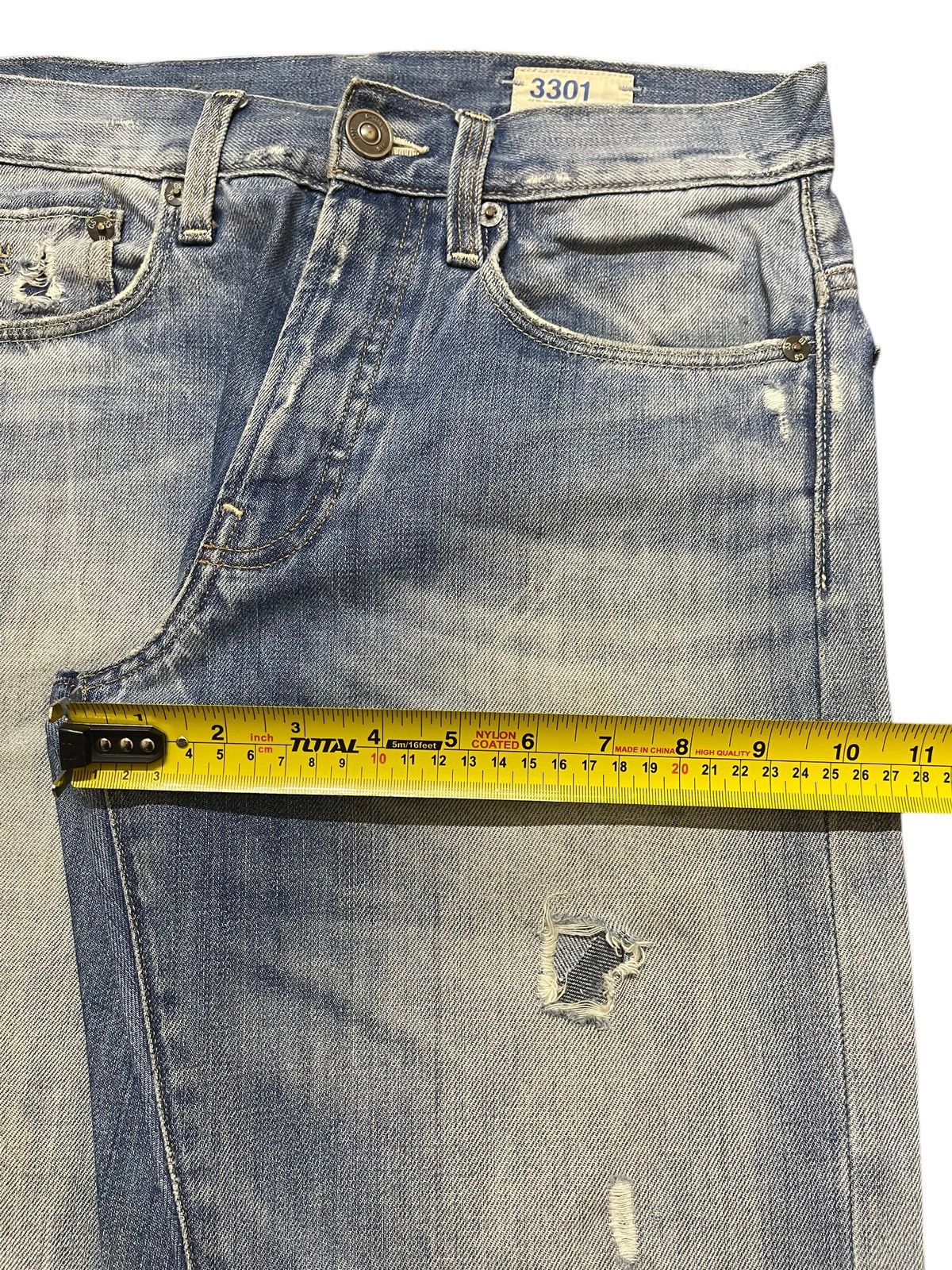 G-Star Vintage Gstar Raw Mud Faded Wash Whiskers Distressed Jeans Size US 30 / EU 46 - 15 Thumbnail