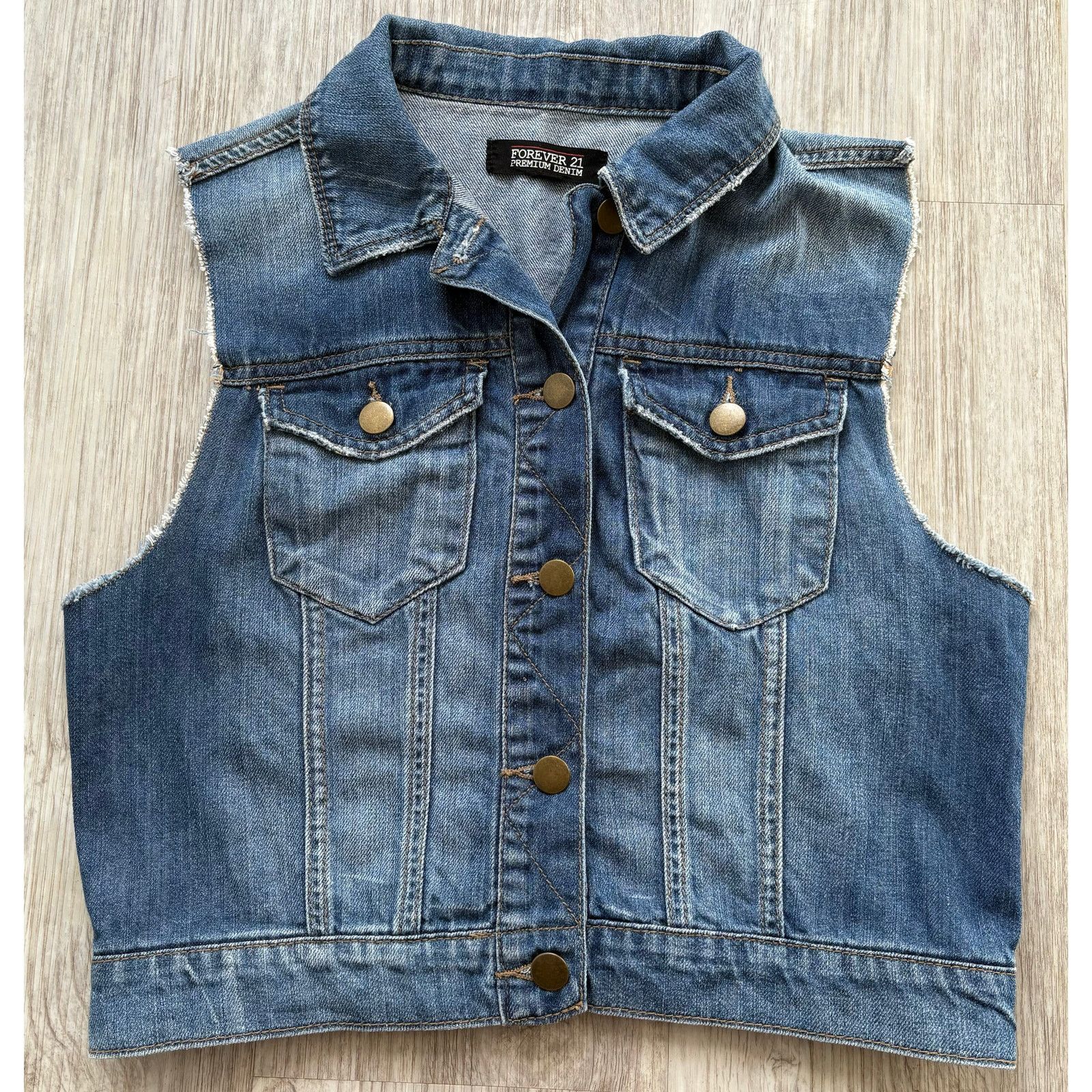 Forever 21 Forever 21 | Premium Denim Jean Vest Lace Back | Small Size S / US 4 / IT 40 - 1 Thumbnail