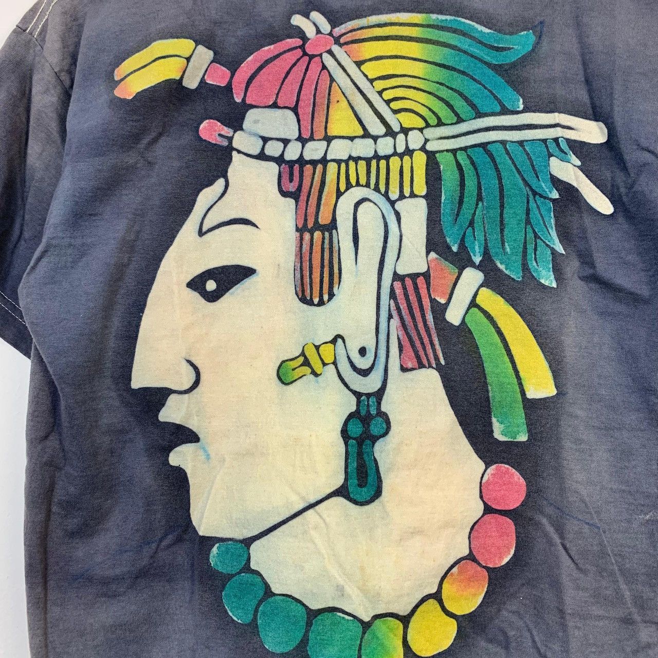 Caribbean Vintage Aztec Mayan Jaguar Warrior T-Shirt Mythology Art Tee Size US M / EU 48-50 / 2 - 13 Thumbnail