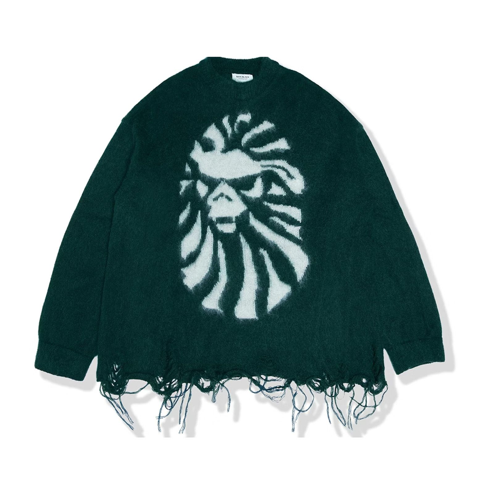 Bape BAPE Black Japan Green Mohair Distressed Sweater Size XL Size US XL / EU 56 / 4 - 10 Thumbnail