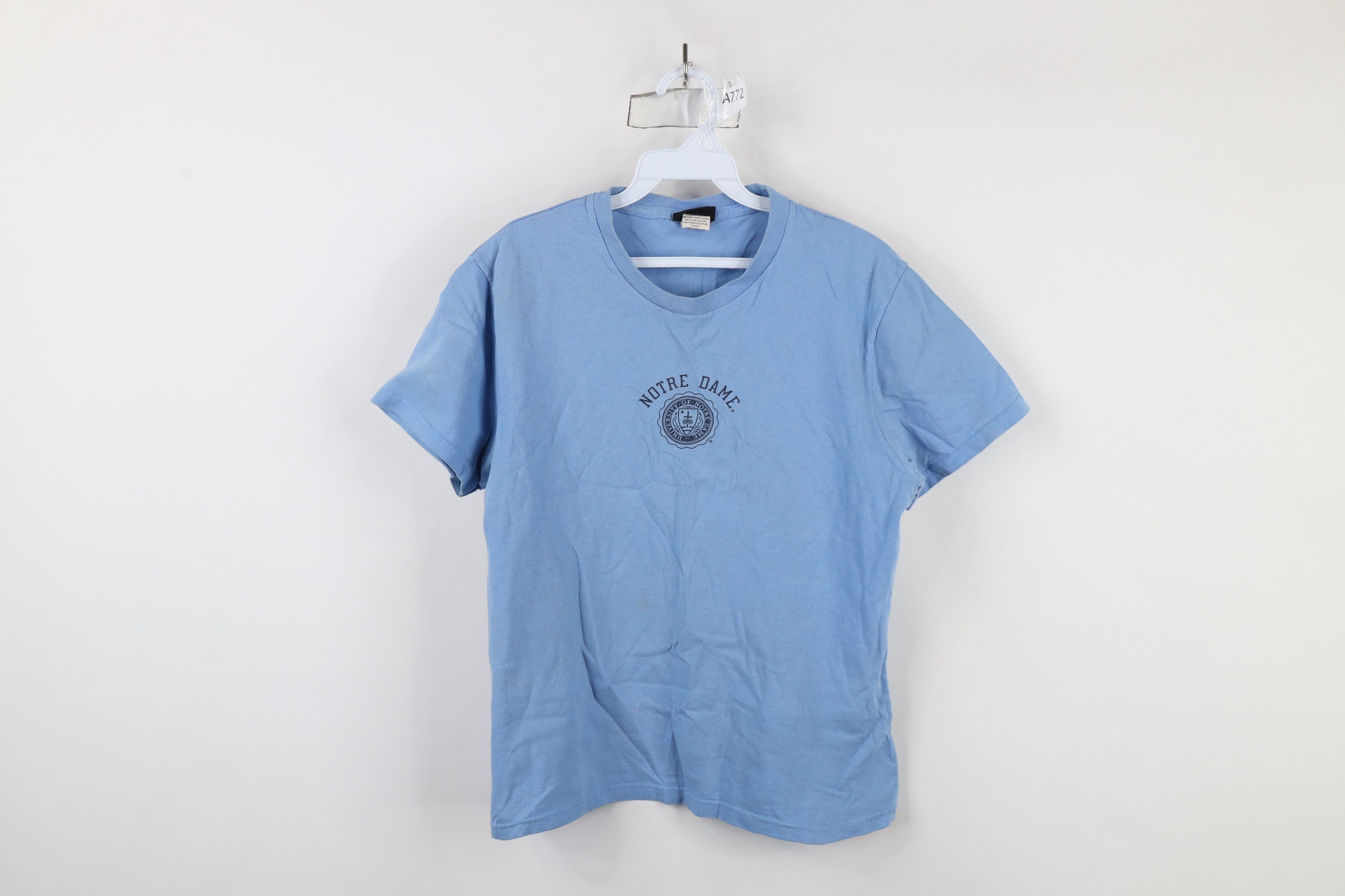 Champion × Vintage Vintage Champion Cropped Notre Dame University T-Shirt Size L / US 10 / IT 46 - 1 Thumbnail