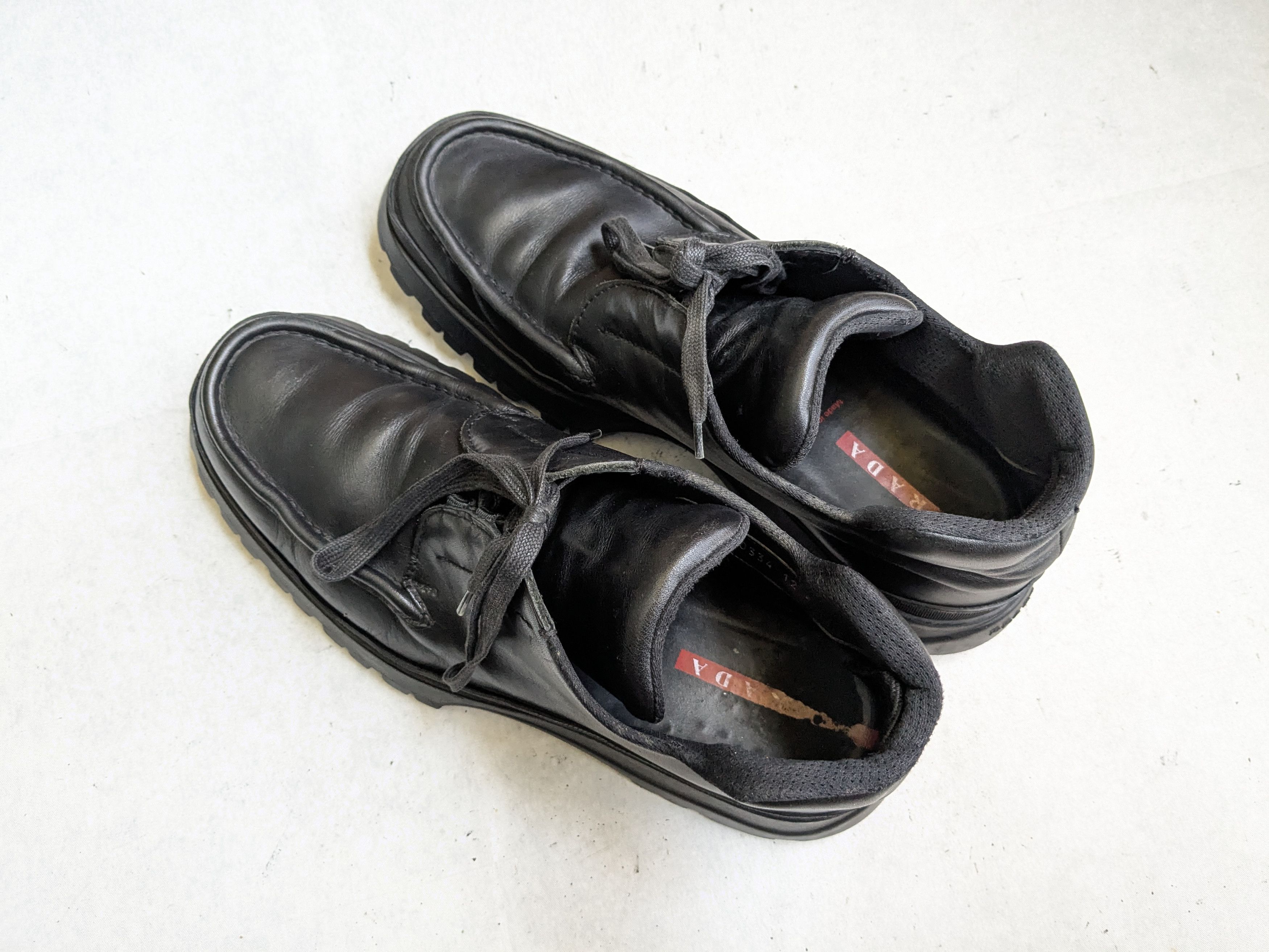 Prada Prada Sneakers Black 13 Leather Y2K Platform Vibram Size US 13 / EU 46 - 14 Thumbnail