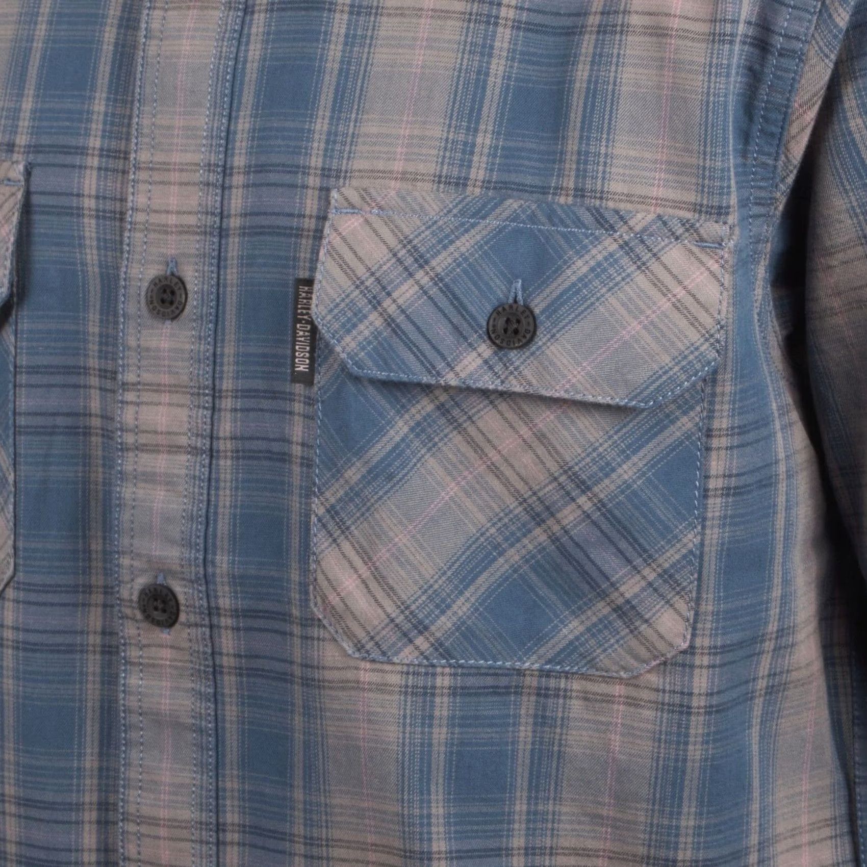 Harley Davidson Harley-Davidson Shirt Mens S Variety Men Blue Grey Plaid Motor Amplifier Woven S38 Size US S / EU 44-46 / 1 - 5 Thumbnail