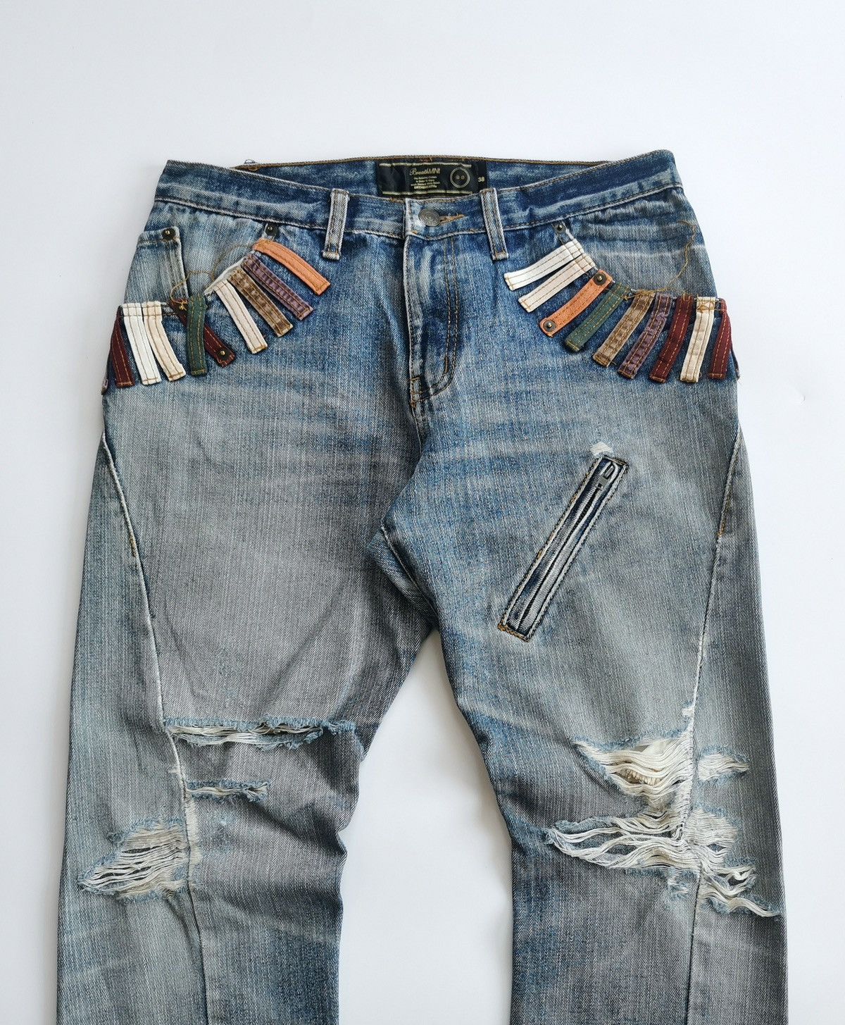 14th Addiction BreathMint Zipper Thrashed Distressed Jeans Size US 31 - 2 Thumbnail
