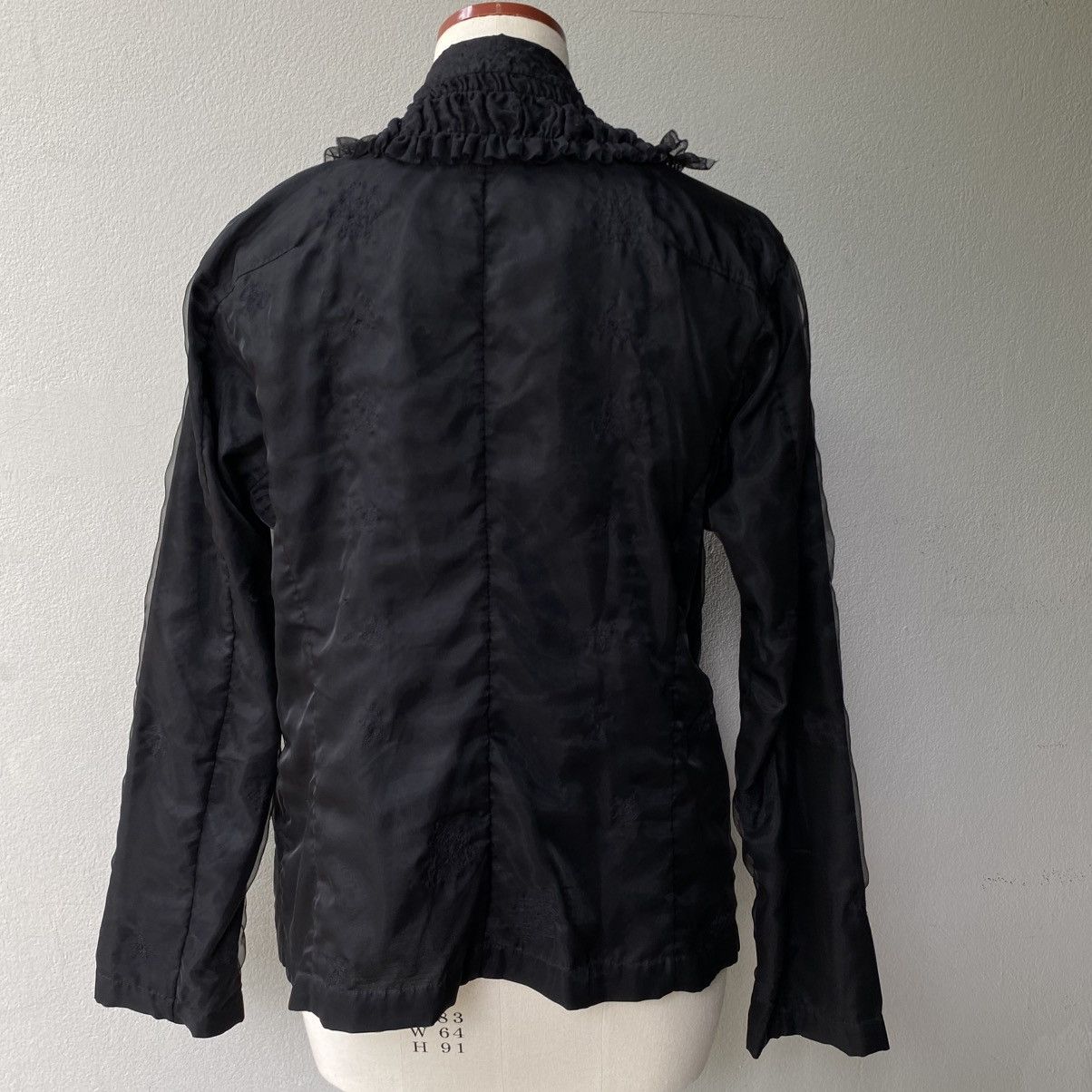 Issey Miyake Haat Black Snowflake Twins Sheer Lace Blouse Size L / US 10 / IT 46 - 17 Thumbnail