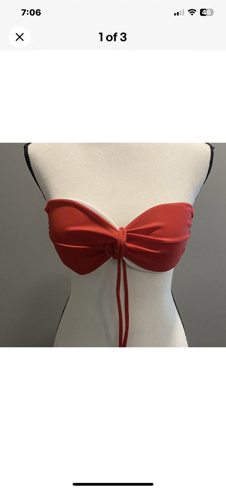 Other NEW W/O TAGS Red & White Swim Suit Top Size M / US 6-8 / IT 42-44 - 1 Thumbnail