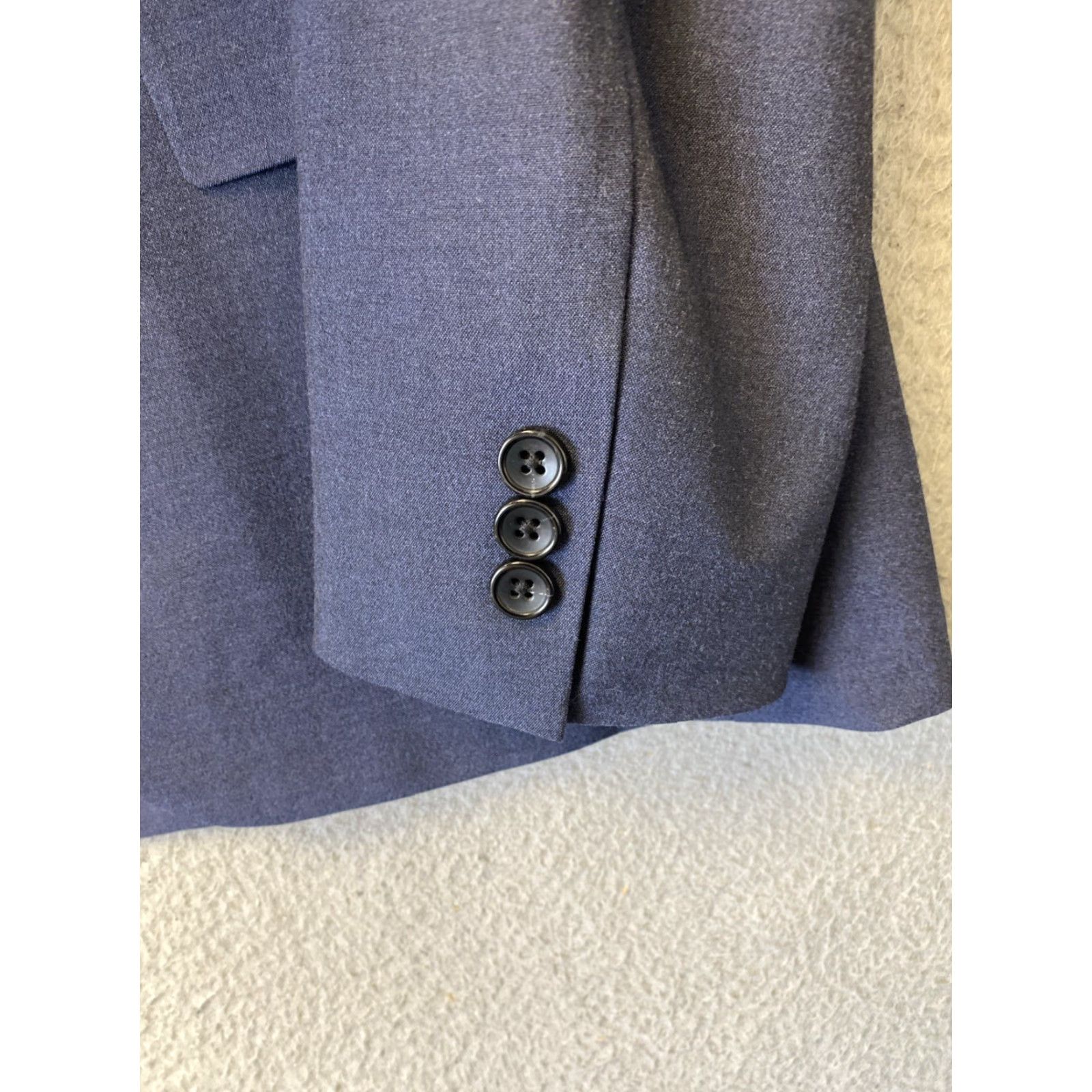 J.Crew J.CREW Blazer Mens 36S Blue Chambray Polyester Blend Slim Notch Lapel 2-Button Front Casual Wedding Party Business Size 36S - 6 Thumbnail