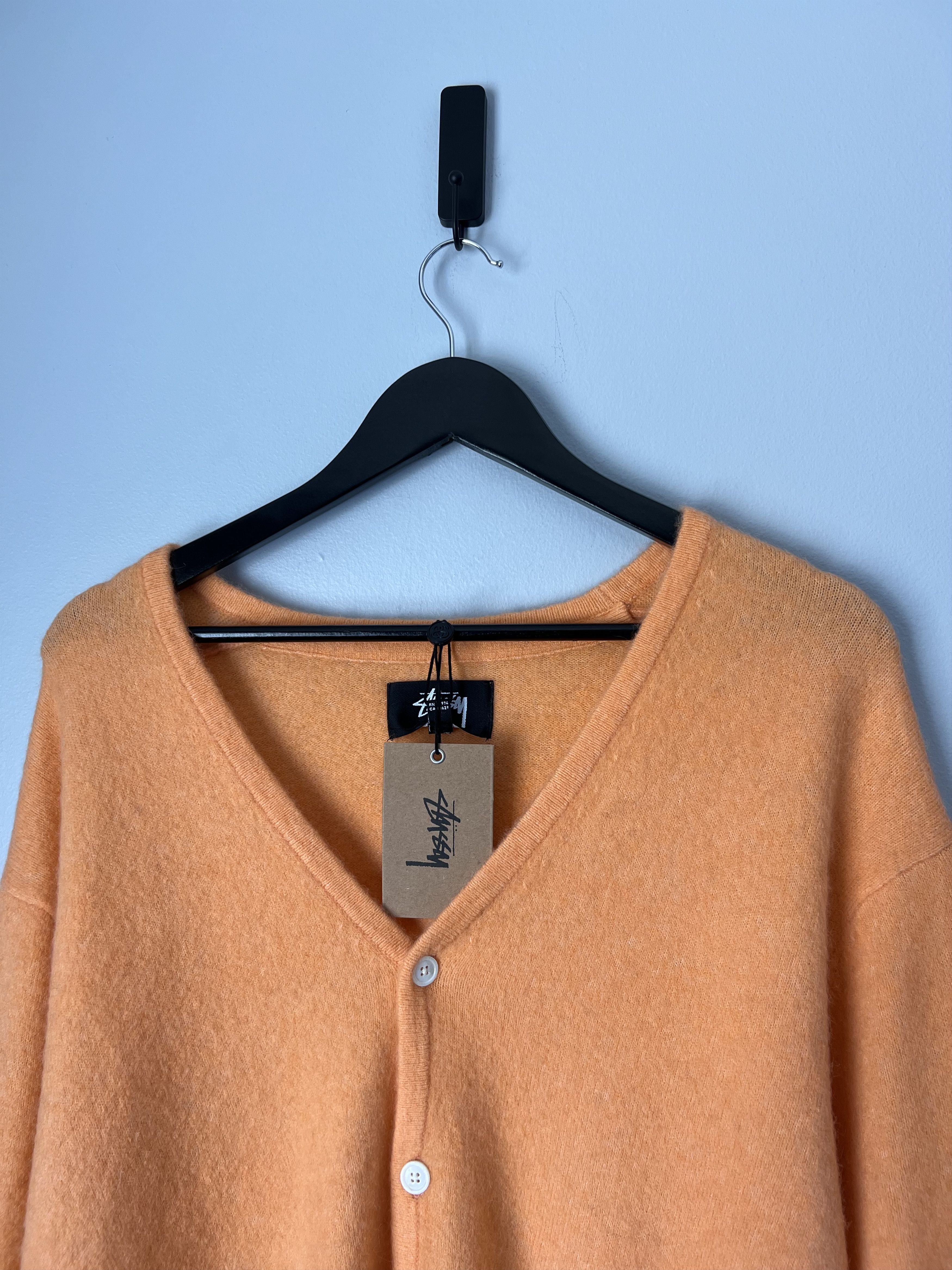 Stussy Brushed Cardigan in Peach