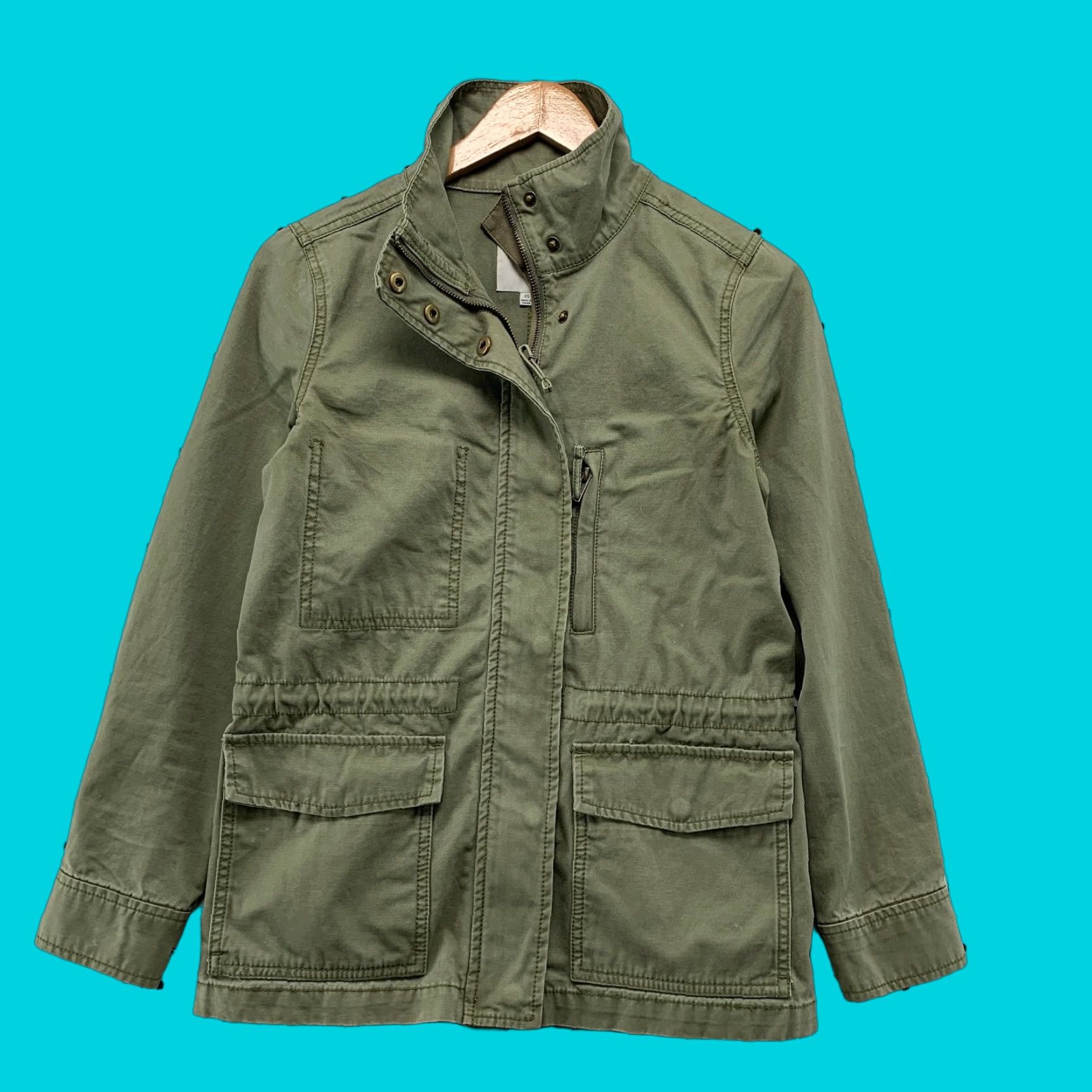VINTAGE Madewell Military Field Jacket Womens XS Green Surplus M-65 Lightweight Zip Army