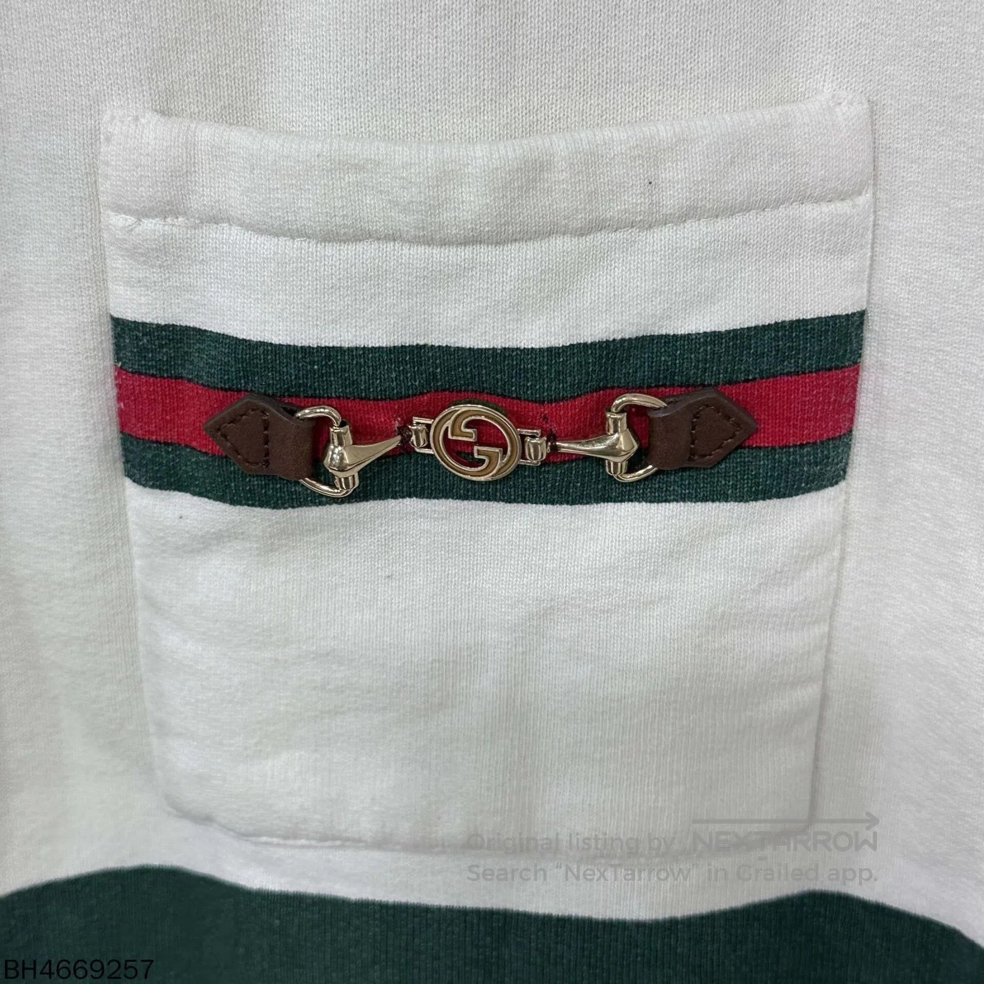 Gucci gucci striped zip-up jacket in green and white. Size US L / EU 52-54 / 3 - 3 Thumbnail