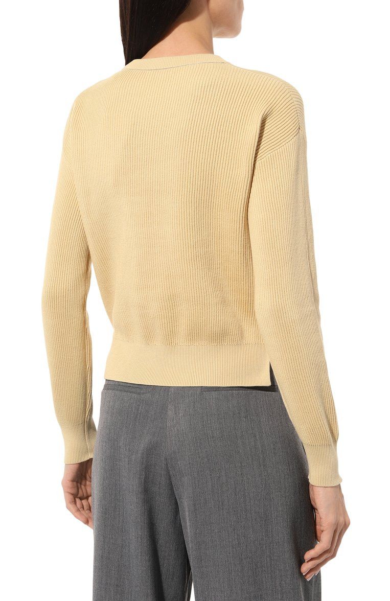 Brunello Cucinelli o1y0825 Crewneck Sweater in Light Yellow Size M / US 6-8 / IT 42-44 - 4 Thumbnail