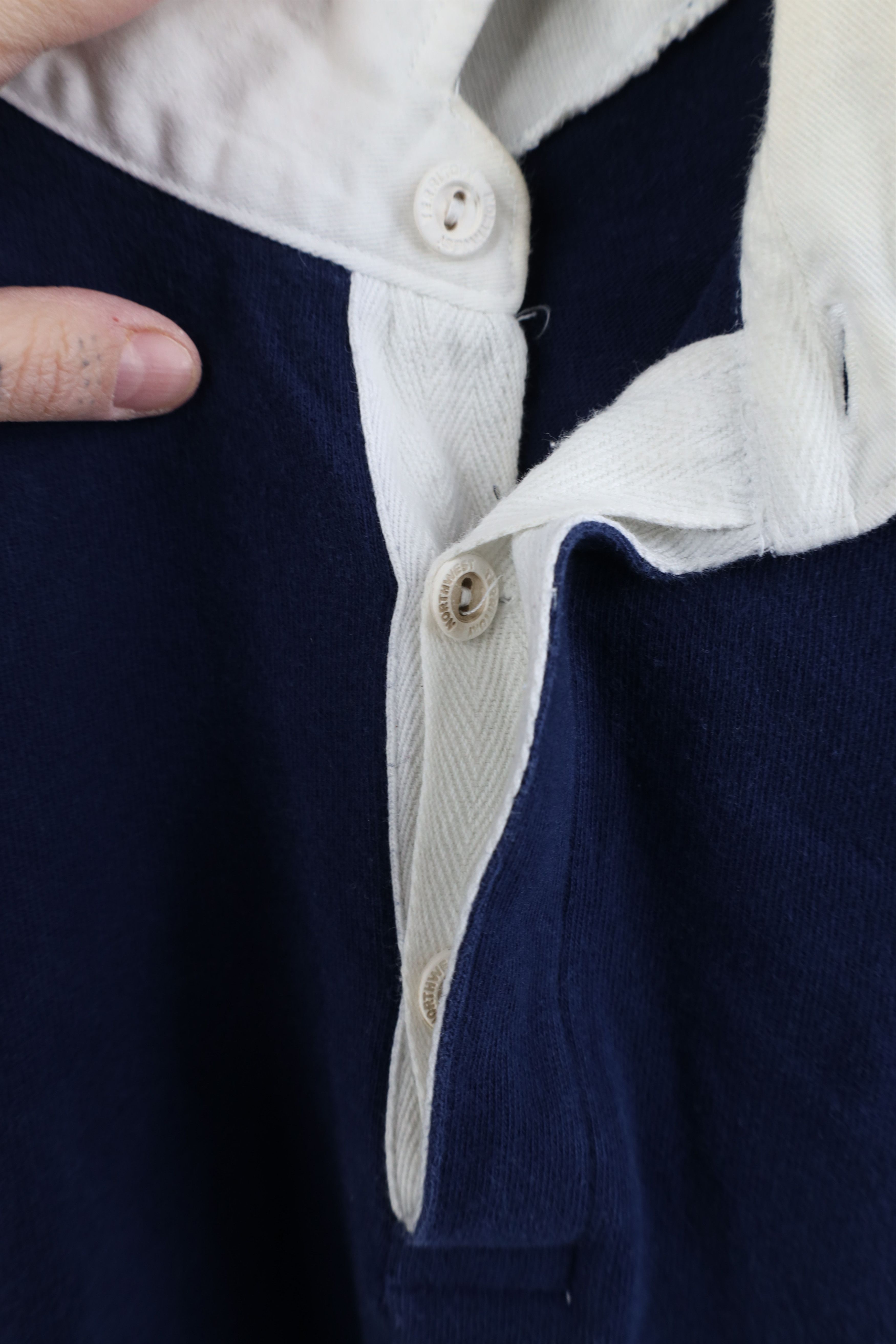 Vintage Vintage 90s Streetwear Long Sleeve Rugby Polo Shirt Blue Size US XXL / EU 58 / 5 - 5 Thumbnail