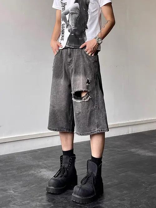 Japanese Brand Mizuho x natsu Vintage Hip Hop Loose Casual Denim Shorts Size US 31 - 6 Thumbnail
