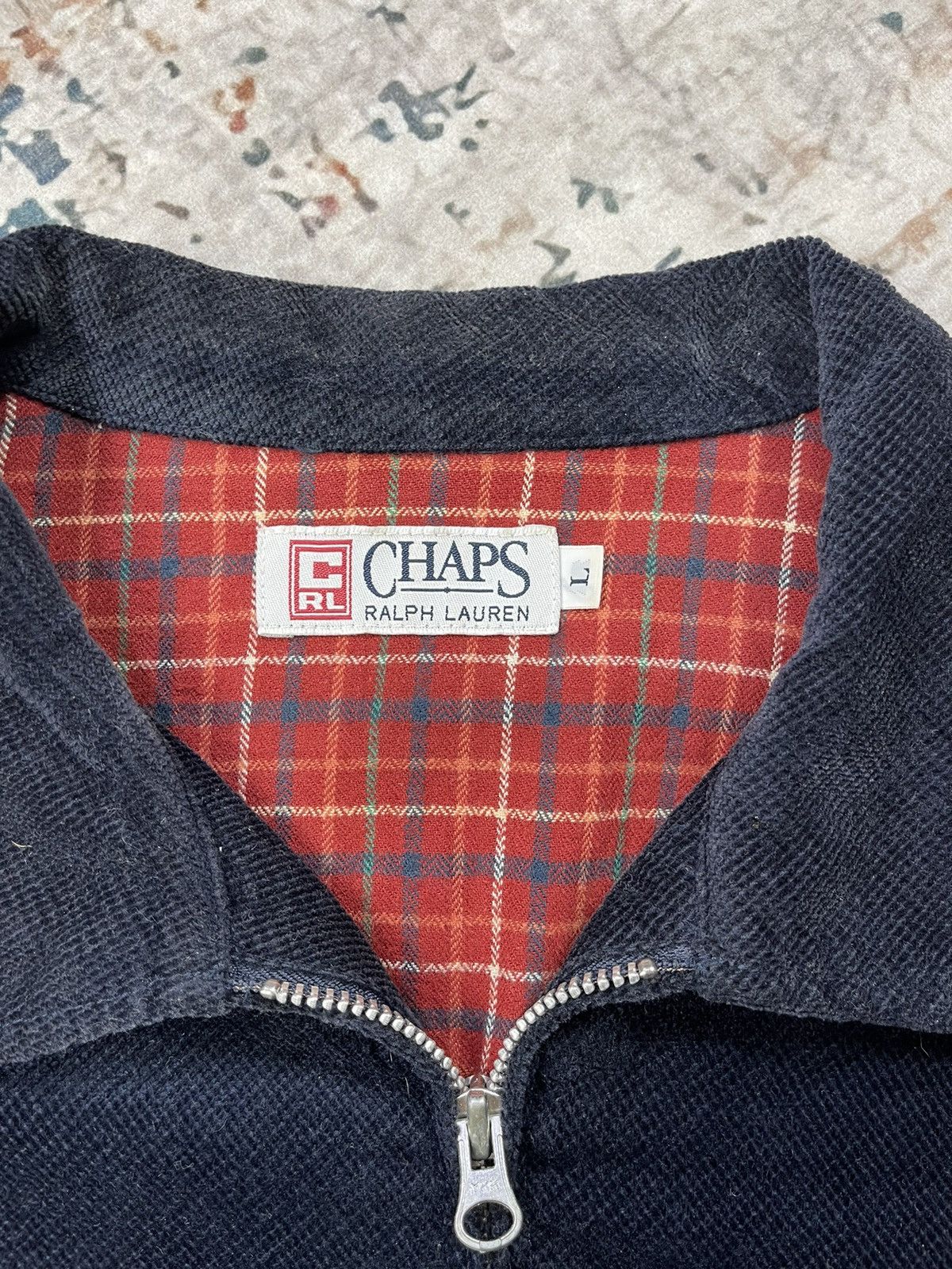 Chaps Ralph Lauren Chaps Navy Corduroy Zipper Cord Workshirt Size US L / EU 52-54 / 3 - 10 Thumbnail