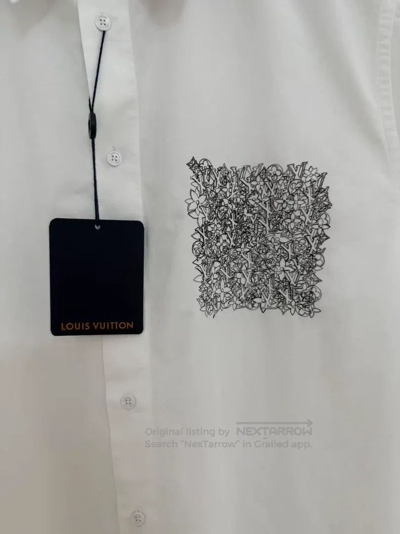 Louis Vuitton Louis Vuitton White printed logo shirt Size US M / EU 48-50 / 2 - 2 Thumbnail