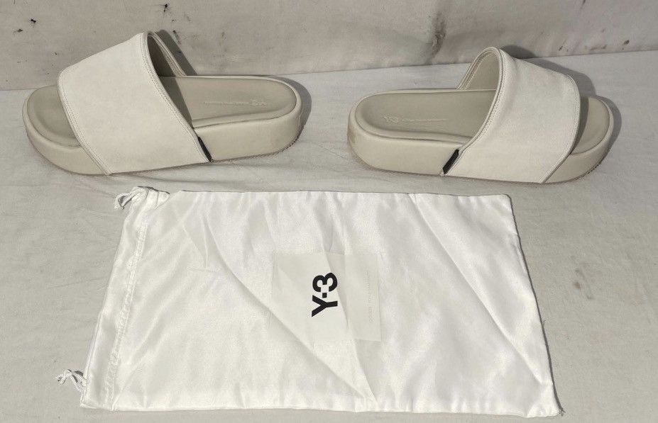 Y-3 Adidas x Yohji Yamamoto Beige Platform Slides - Size 10
