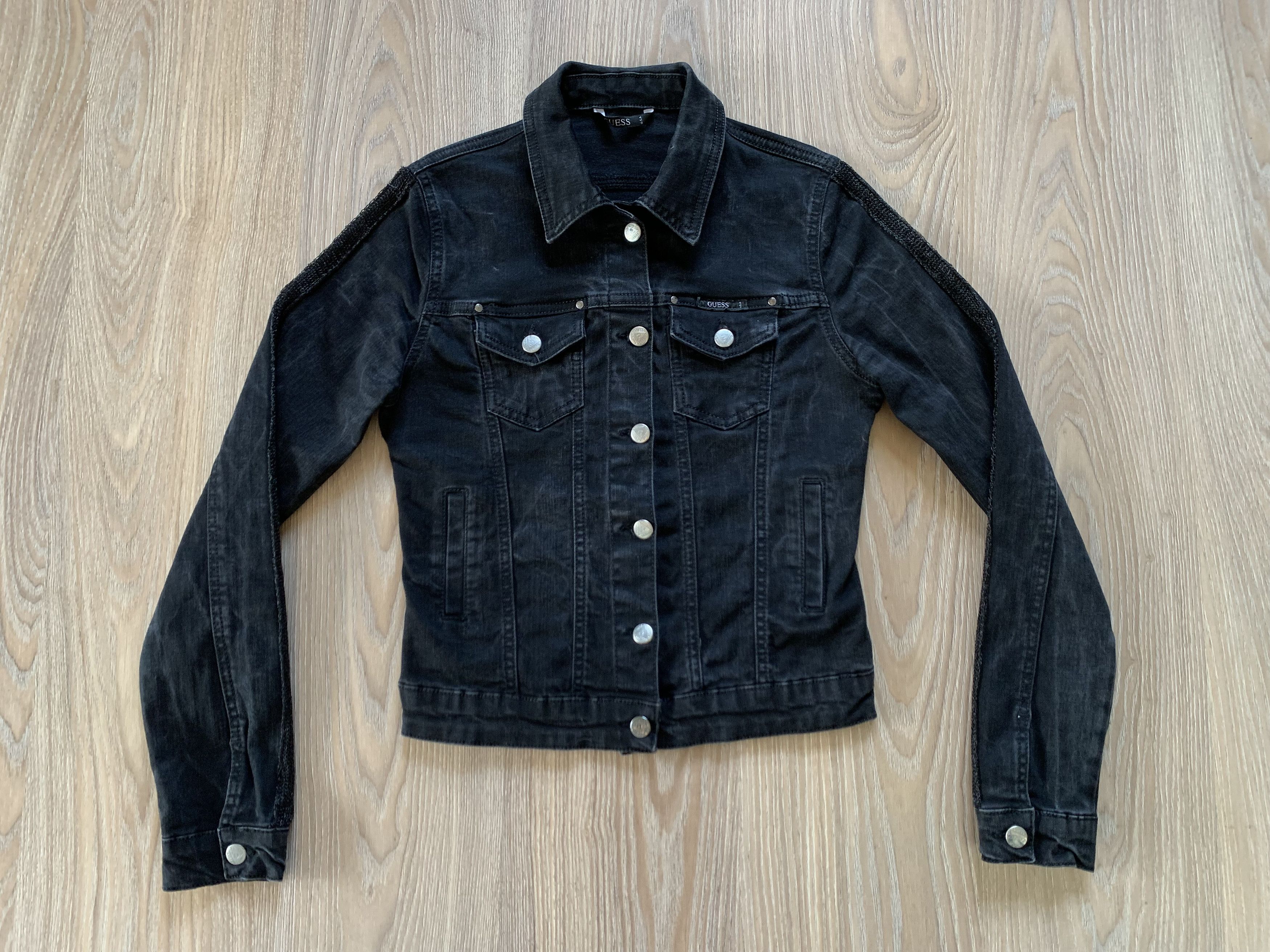 Guess Guess Black Stretch Denim Jacket Size M / US 6-8 / IT 42-44 - 2 Thumbnail