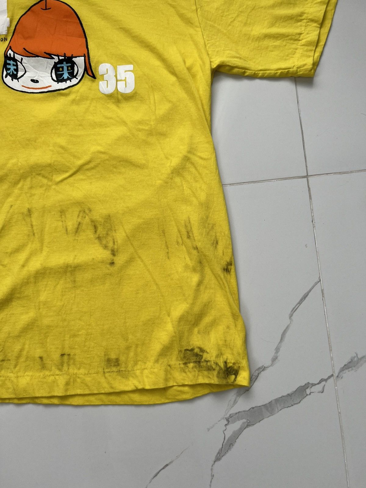 Japanese Brand × Vintage 24 HOUR TELEVISION Y2K GIRL PEACH LOGO RARE DISTRESSED TEE Size US S / EU 44-46 / 1 - 3 Thumbnail