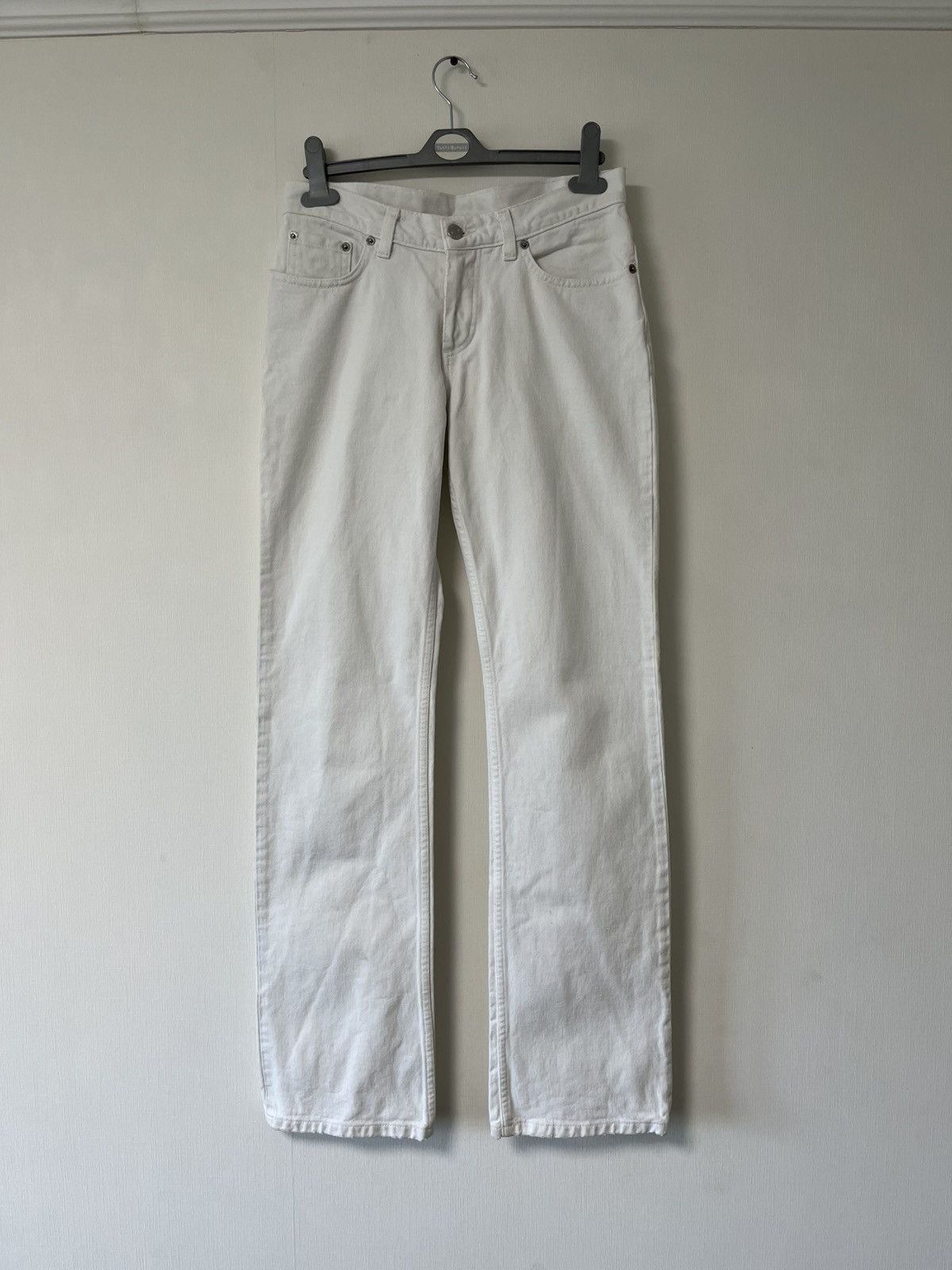 Helmut Lang × Prada × Vintage Helmut Lang Vintage Broken Denim White Jeans Size US 28 / EU 44 - 1 Thumbnail