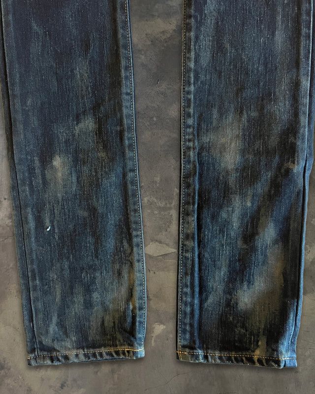 Saint Laurent Paris SAINT LAURENT 2016 OIL STAINED DENIM Size US 26 / EU 42 - 4 Thumbnail