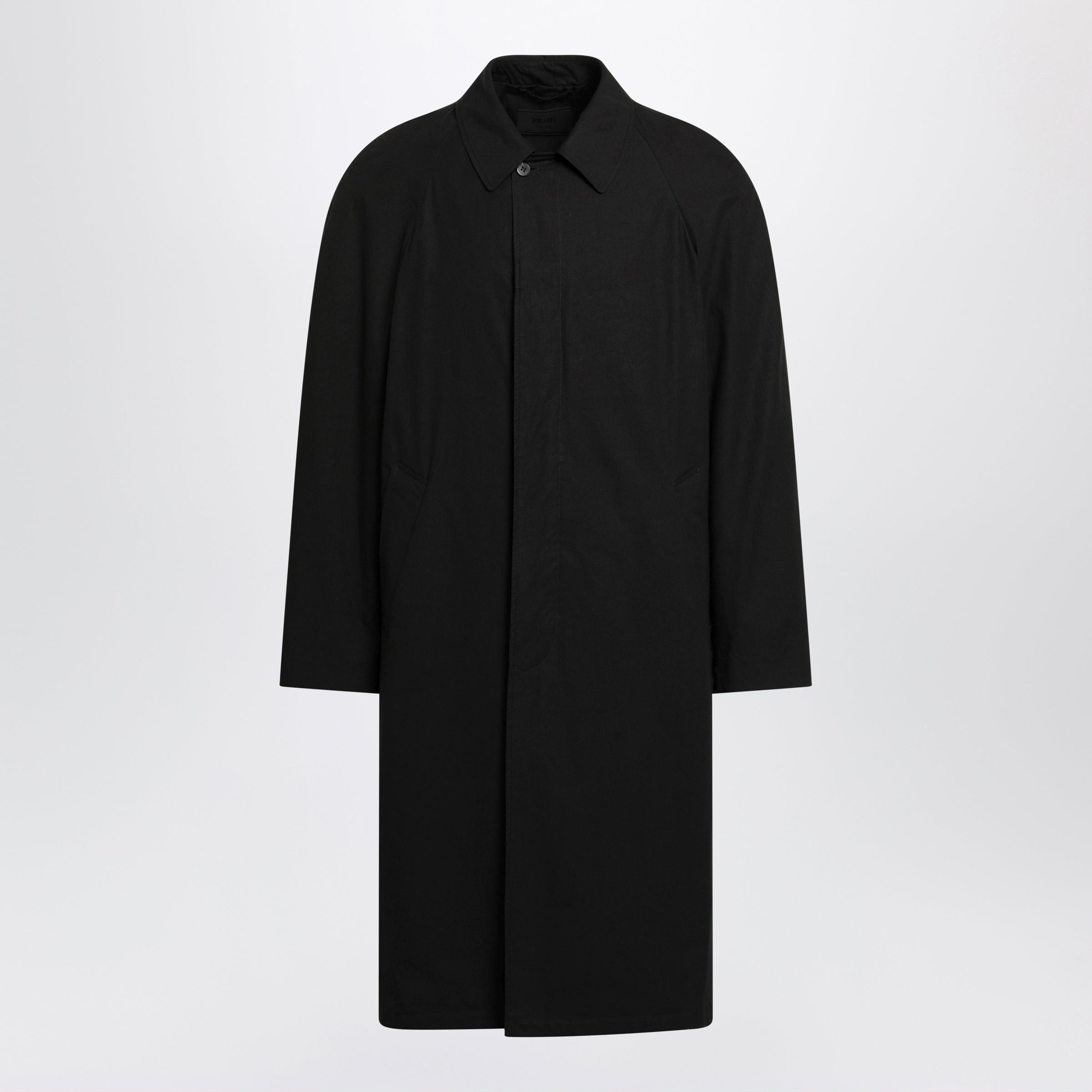 Prada Prada Black Cotton Overcoat Size US L / EU 52-54 / 3 - 1 Thumbnail