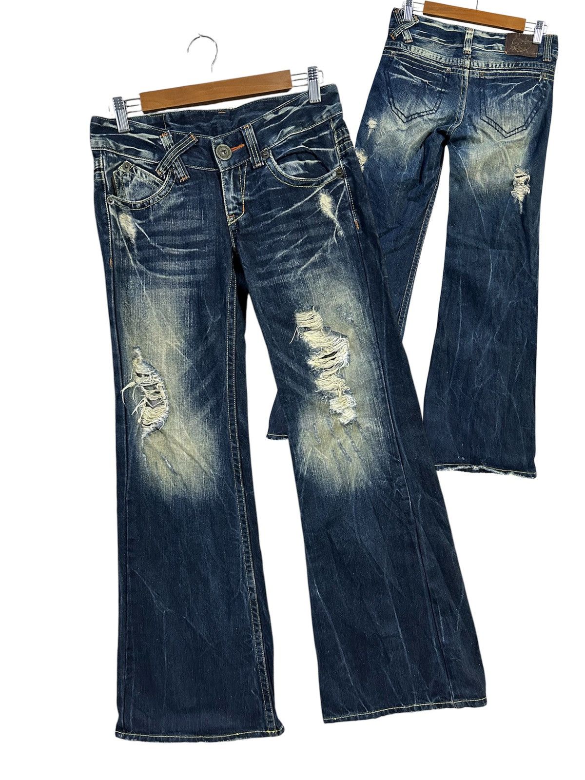 If Six Was Nine Gothic punk D.I.A denim extra bootcut distressed pattern Size US 31 - 1 Thumbnail