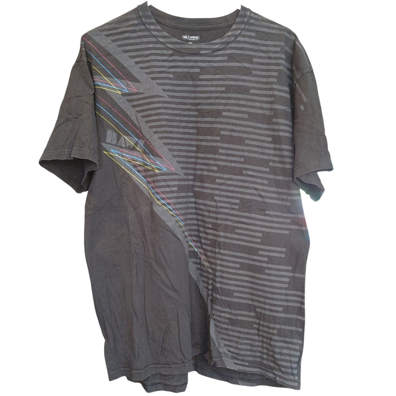 Hawk Hawk Men's XL Dark Gray Geometric Print Short Sleeve Tee Size US XL / EU 56 / 4 - 1 Thumbnail