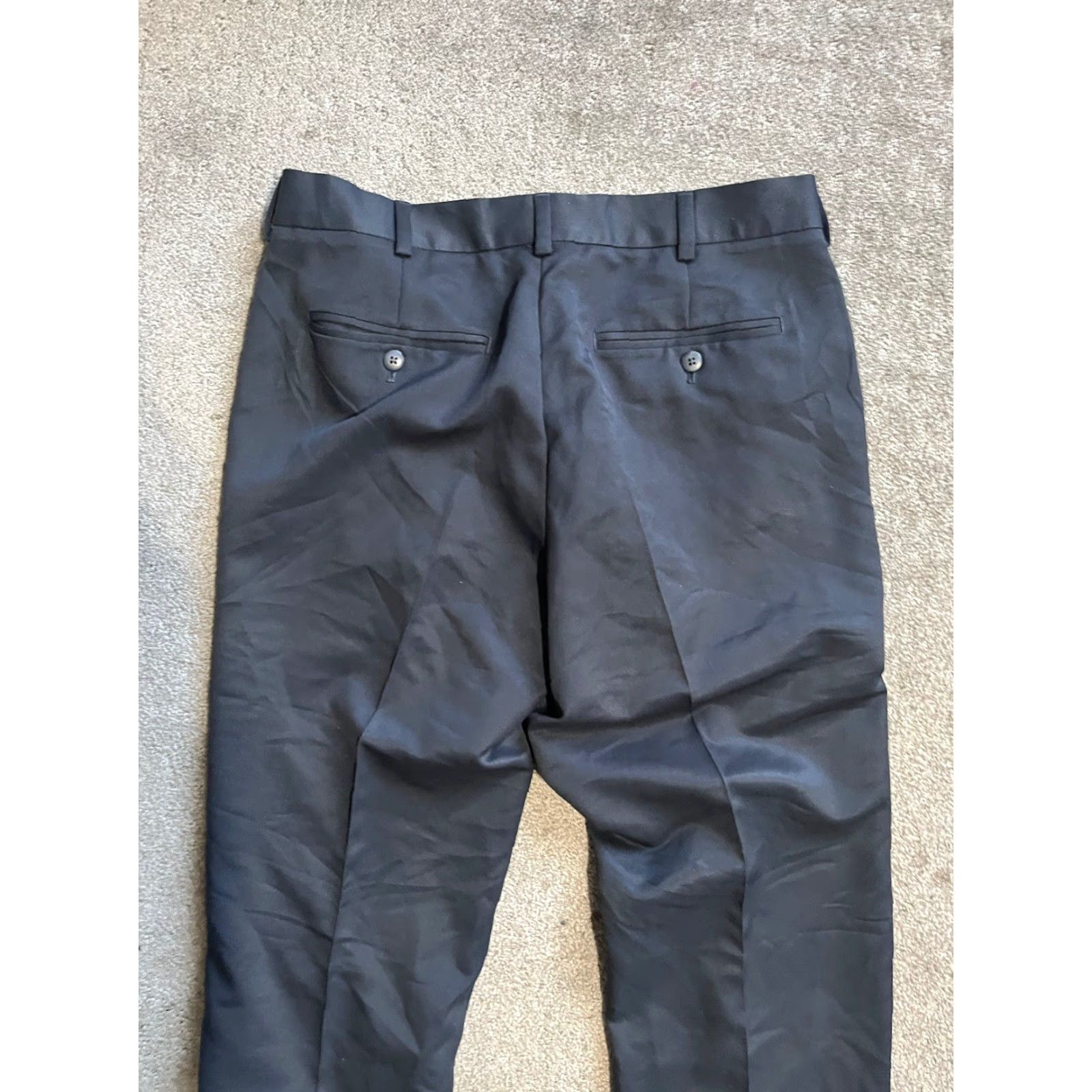 Van Heusen van Heusen Studio Straight Leg Dress Pants Men's 32x32 Flat Front Black Size US 32 / EU 48 - 4 Thumbnail