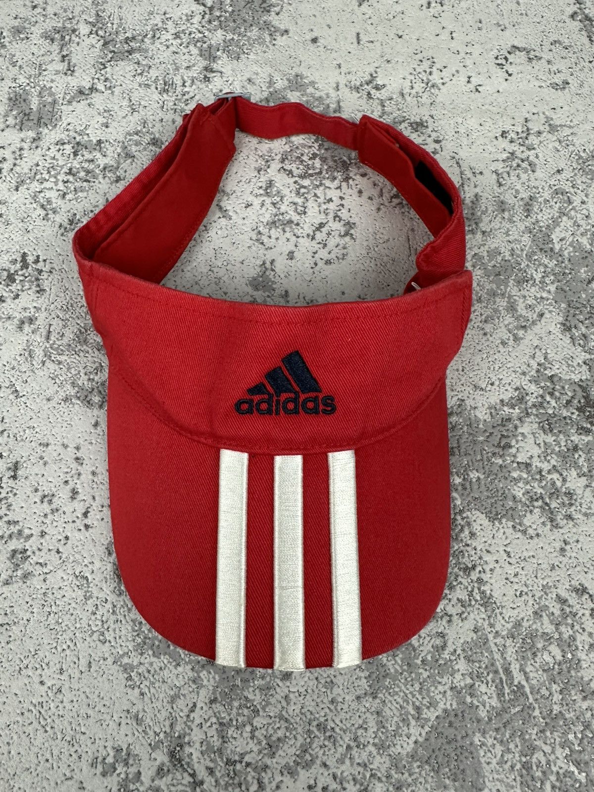 Adidas Vintage Adidas Red 3-Stripes Visor Cap 2000s Tennis Size ONE SIZE - 2 Thumbnail