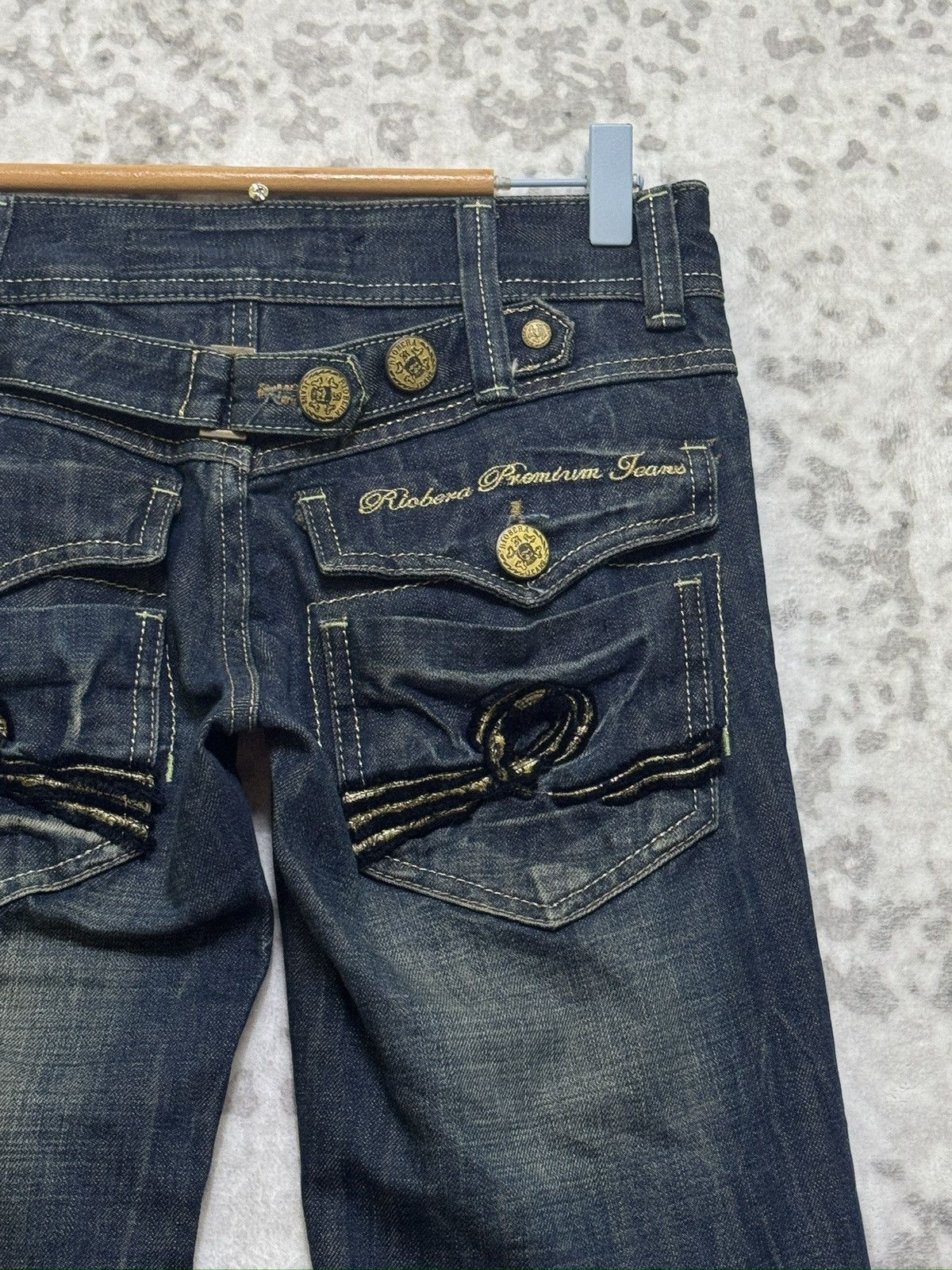 Hysteric Glamour Vintage Riobera Flared Low Rise Jeans Back Buckle Denim Size US 28 / EU 44 - 10 Thumbnail