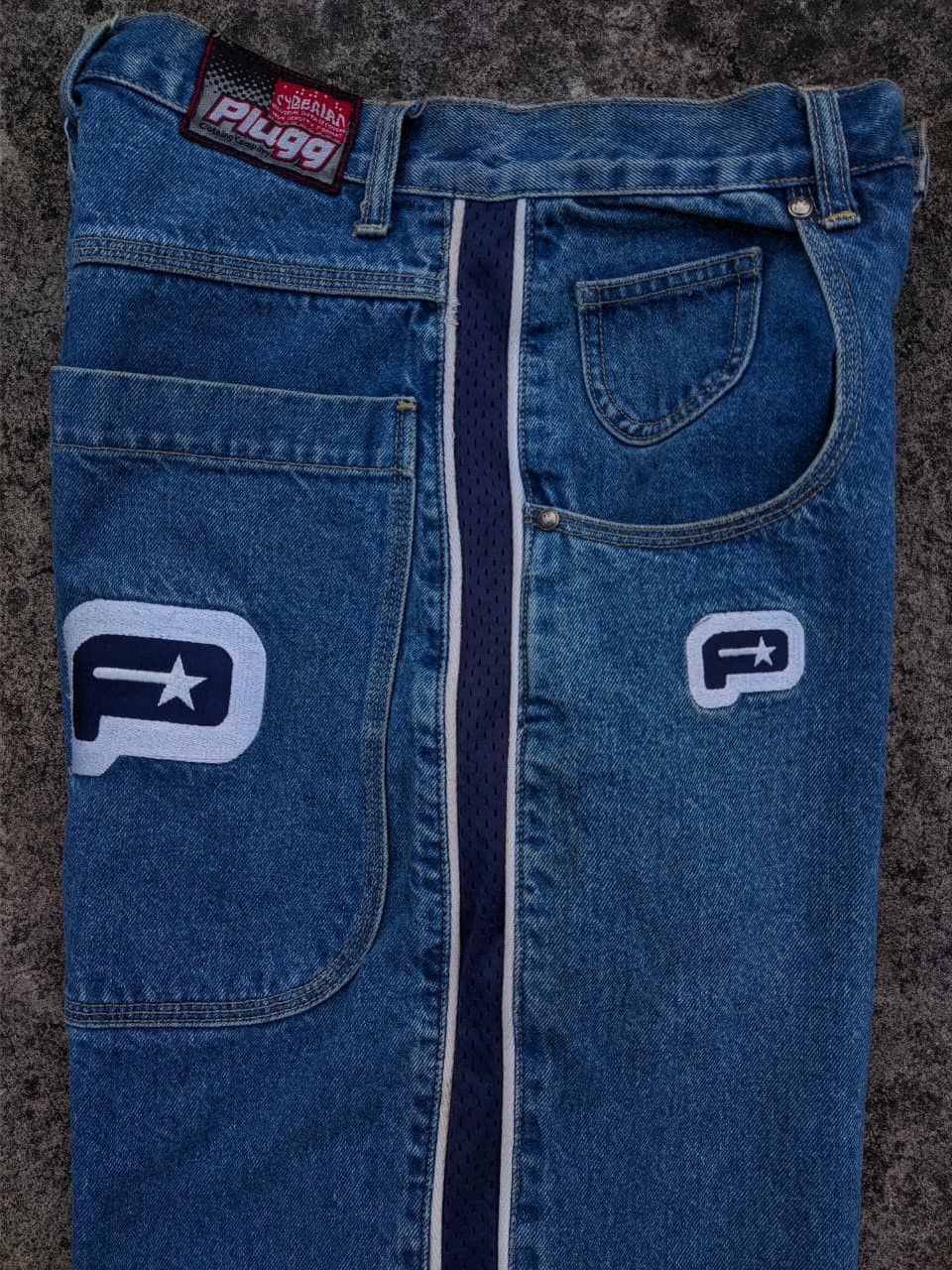 JNCO Rare! Vintage Plugg Y2K With Stripe Baggy Wide Leg Jeans Size US 28 / EU 44 - 5 Thumbnail