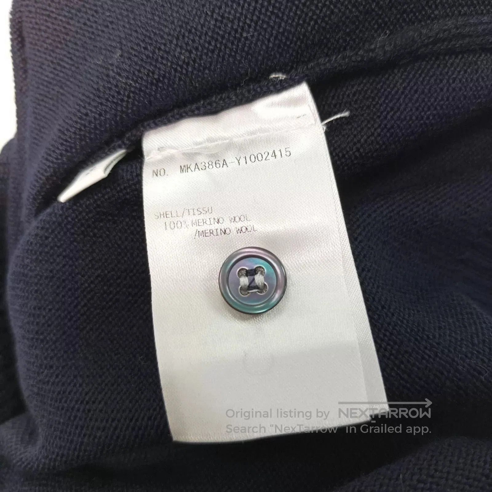 Thom Browne Black Long Sleeve Sweater with White Neck Detail. Size US L / EU 52-54 / 3 - 5 Thumbnail