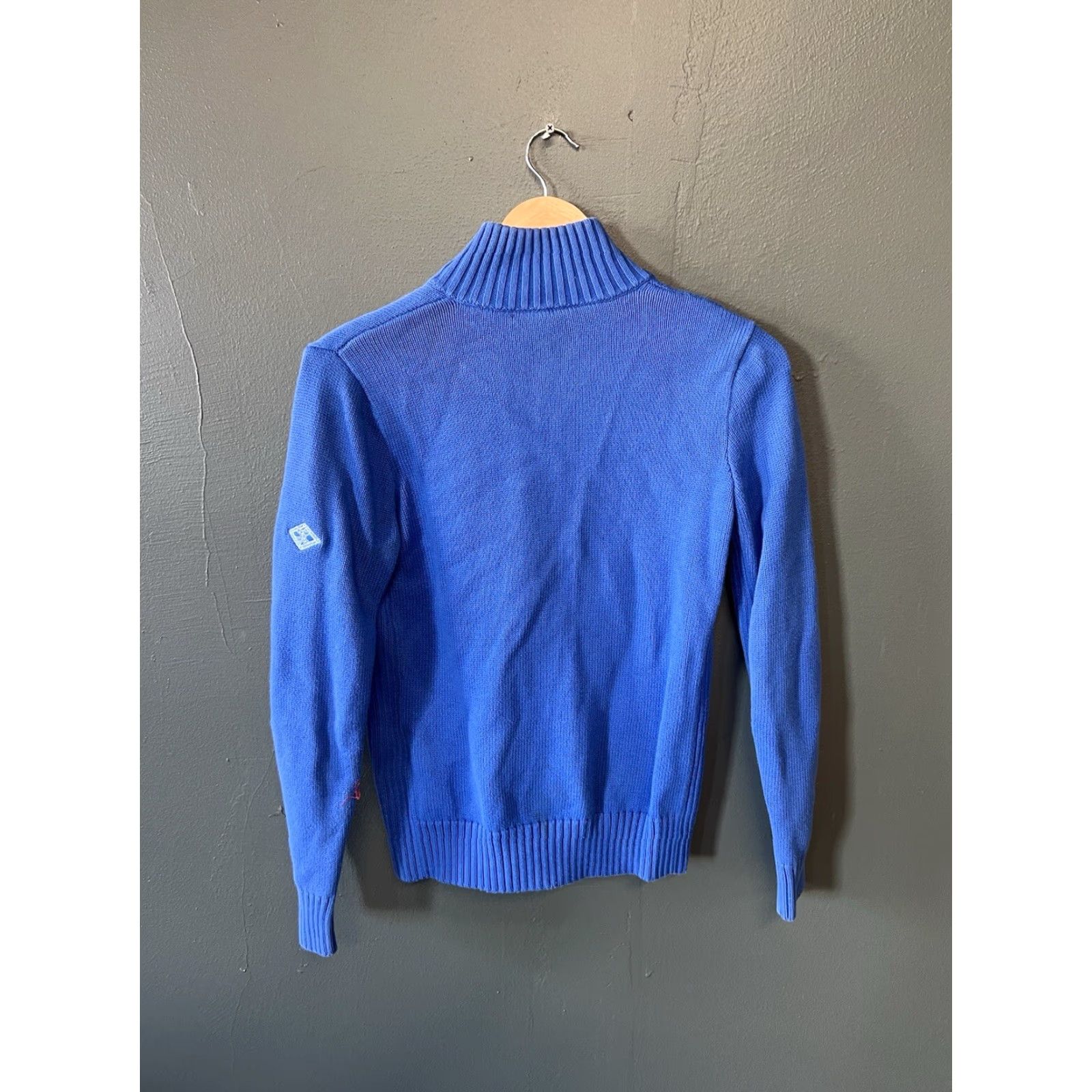 Ralph Lauren VINTAGE Ralph Lauren Golf Polo Womens Blue Knit Long Sleeve Full Zip Small Sweater Size S / US 4 / IT 40 - 2 Thumbnail